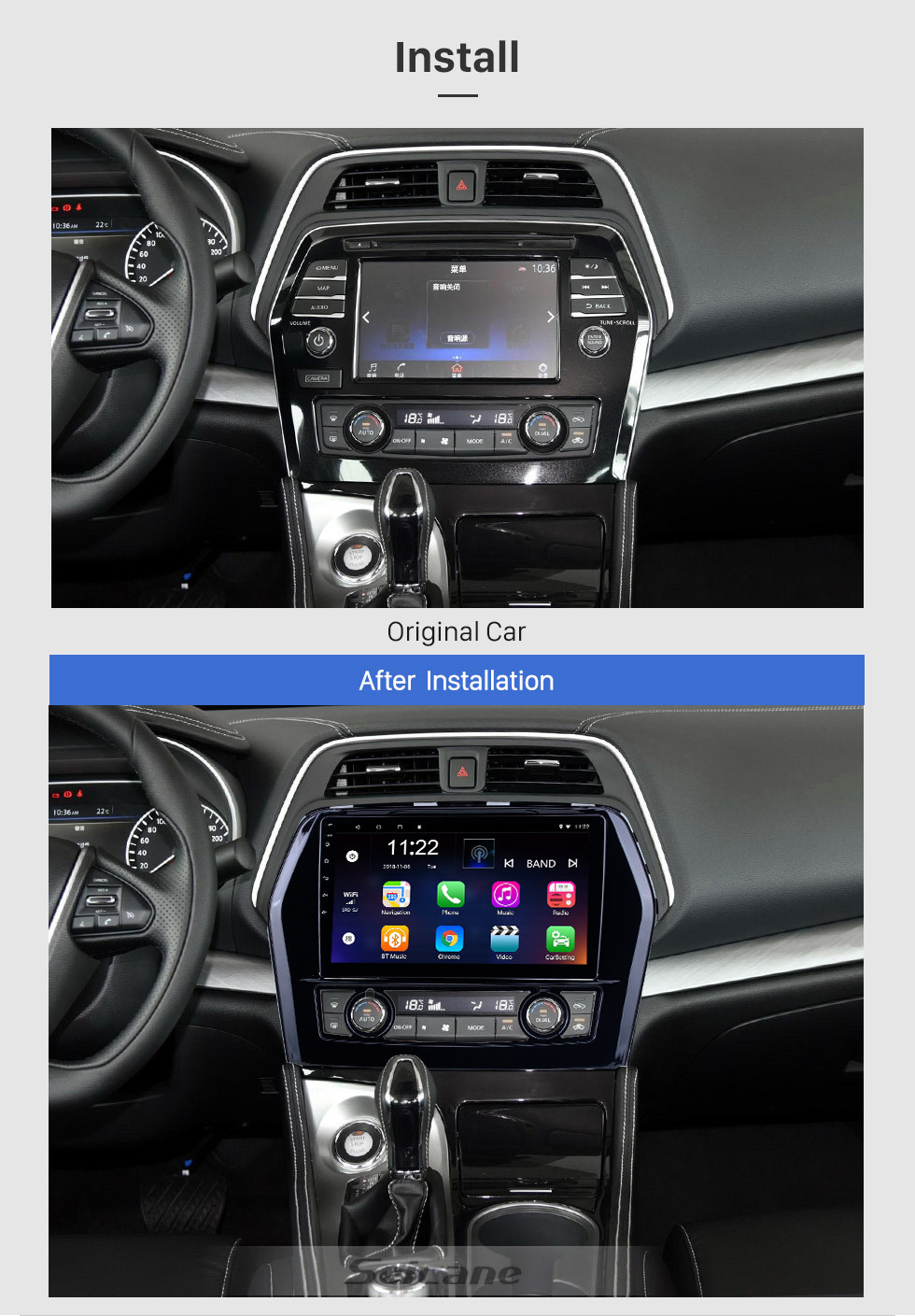 Seicane Android 10.0 HD Touchscreen 10,1 Zoll für 2016 Nissan Teana / Maxima Radio GPS-Navigationssystem mit Bluetooth-Unterstützung Carplay TPMS