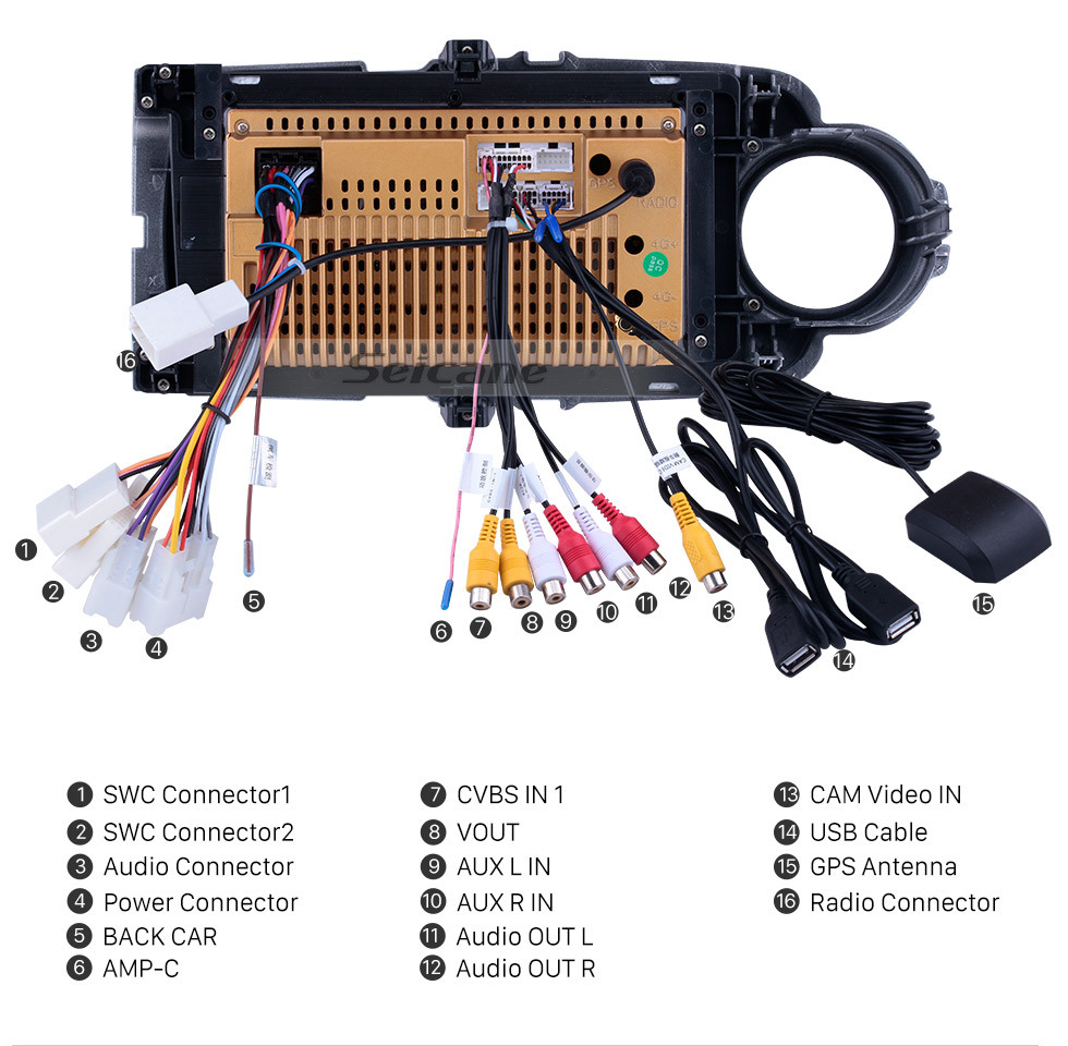 Seicane Android 10.0 de 9 pulgadas para 2012 Toyota Yaris / Vitz Radio Sistema de navegación GPS con pantalla táctil HD Soporte Bluetooth Carplay Cámara trasera