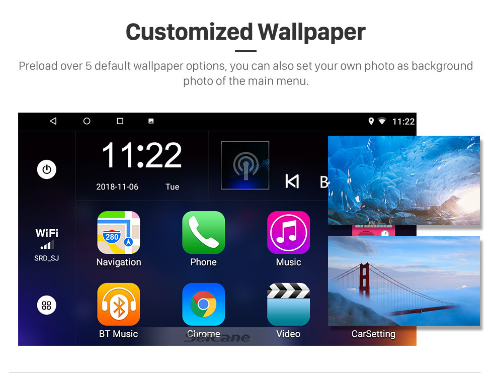 Seicane 9-дюймовый Android 10.0 для 2012 Toyota Yaris / Vitz Radio GPS навигационная система с сенсорным экраном HD Поддержка Bluetooth Carplay Задняя камера