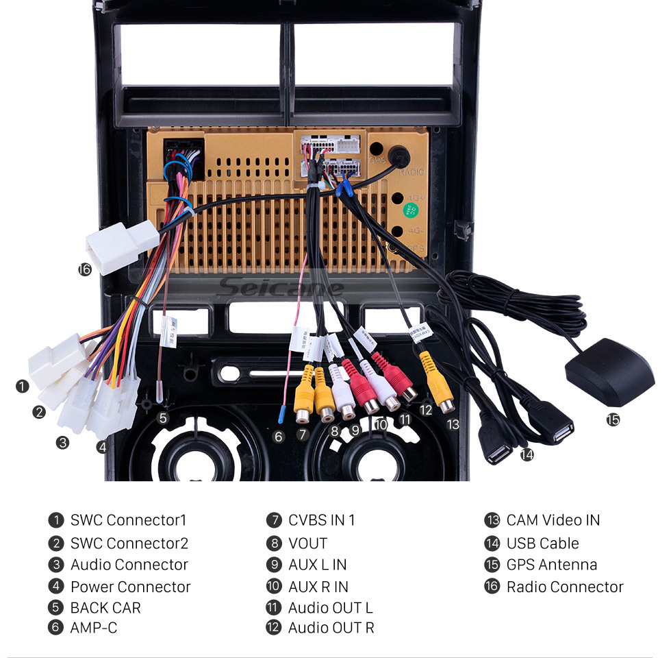 Seicane Para 2004 2005 2006-2012 Toyota Avanza Rádio 9 polegadas Android 10.0 HD Touchscreen Sistema de Navegação GPS com suporte Bluetooth Carplay OBD2