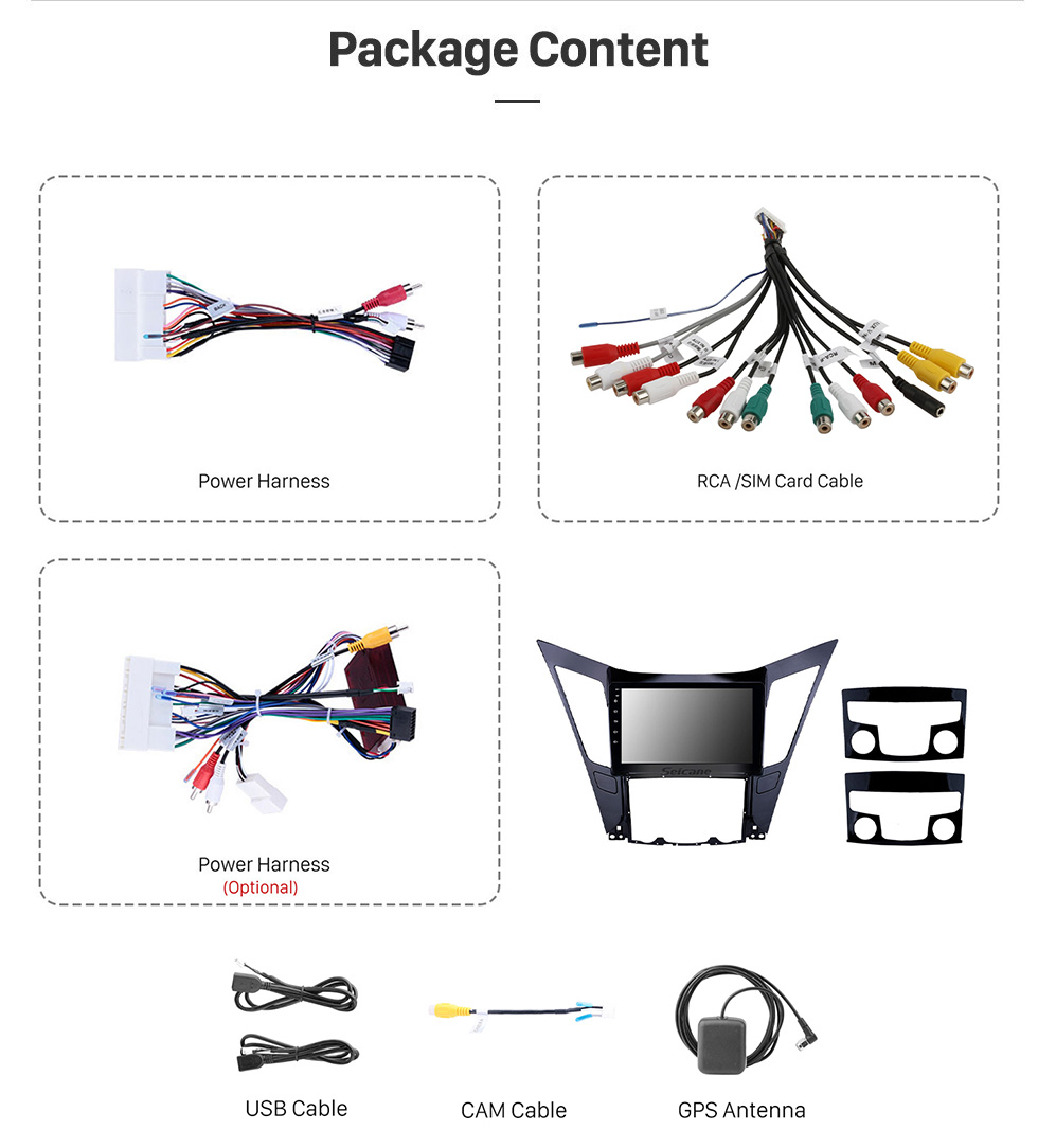Seicane Android 10.0 9 inch HD Touchscreen GPS Navigation Radio for 2011-2015 Hyundai Sonata 8 with Bluetooth WIFI support Carplay SWC DAB+