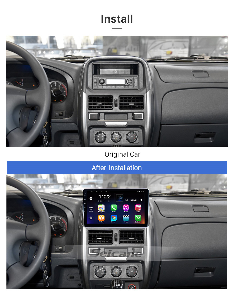 Seicane 10.1 inch Android 10.0 for 2015 2016 2017 Dongfeng Ruiqi Radio GPS Navigation System With HD Touchscreen Bluetooth support Carplay