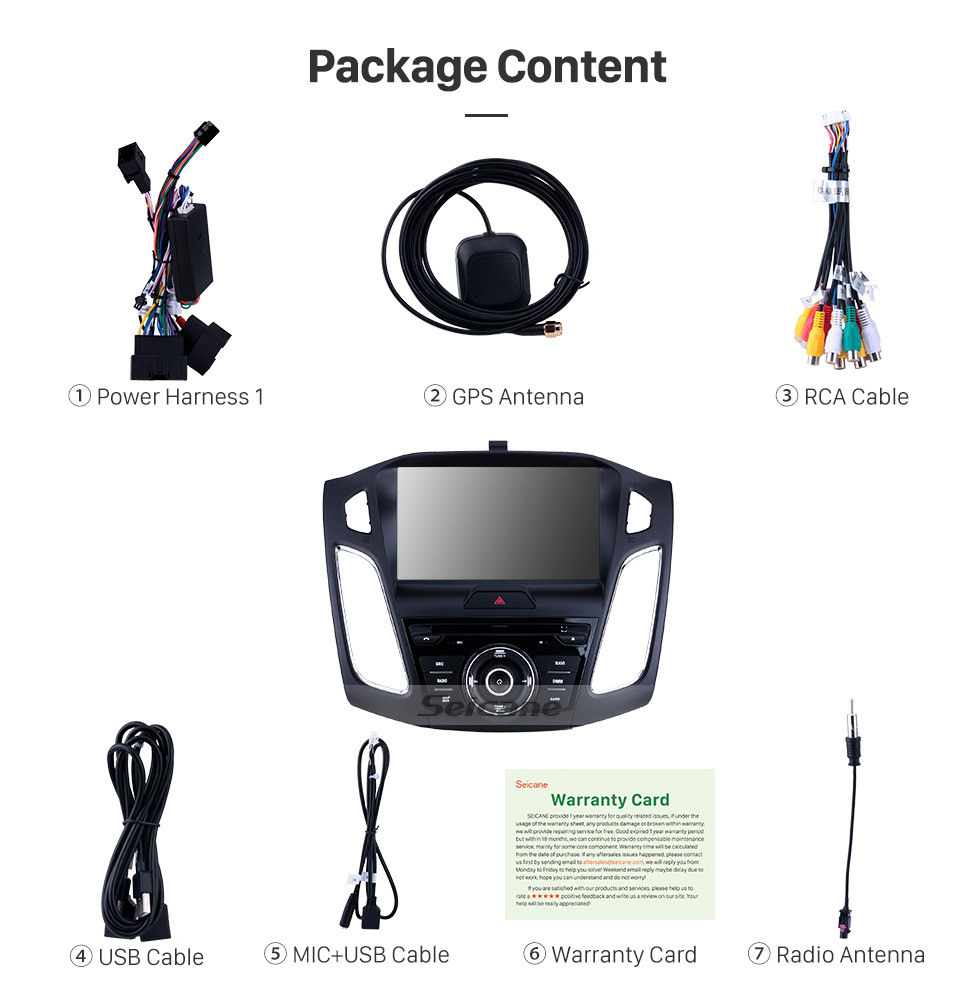 Seicane Android 10.0 Para 2015 Ford Focus Radio 9 polegada Sistema de Navegação GPS Bluetooth HD Touchscreen Carplay suporte Controle de Volante DSP Seicane Android 10.0 Para 2015 Ford Focus Radio 9 polegada Sistema de Navegação GPS Bluetooth HD Touchscreen Carplay suporte Controle de Volante DSP