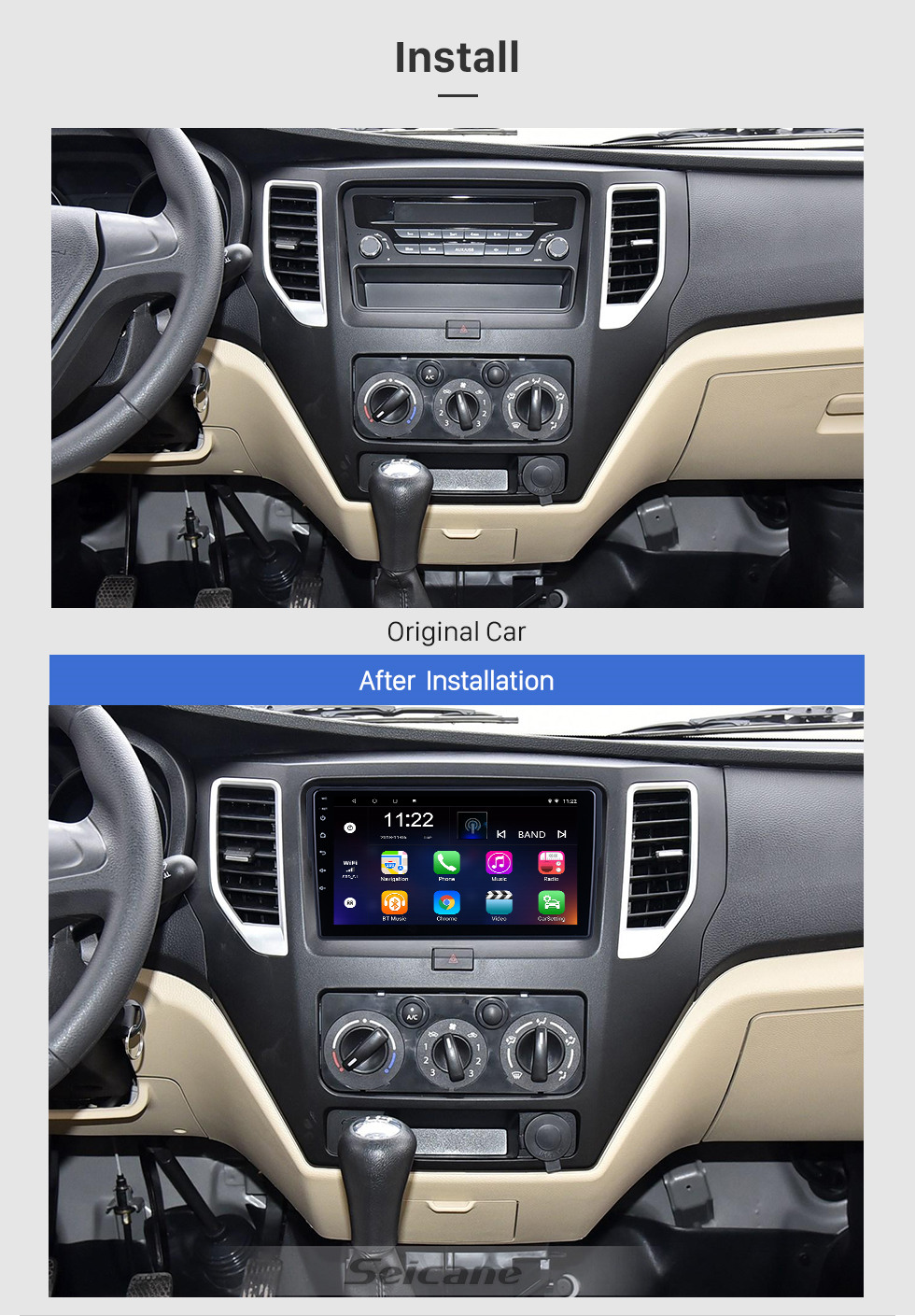 Seicane OEM 9 pulgadas Android 10.0 para 2018 Changan X3 / X1 / MINI T3 / Shenqi T3 Radio con Bluetooth HD Pantalla táctil Sistema de navegación GPS compatible con Carplay