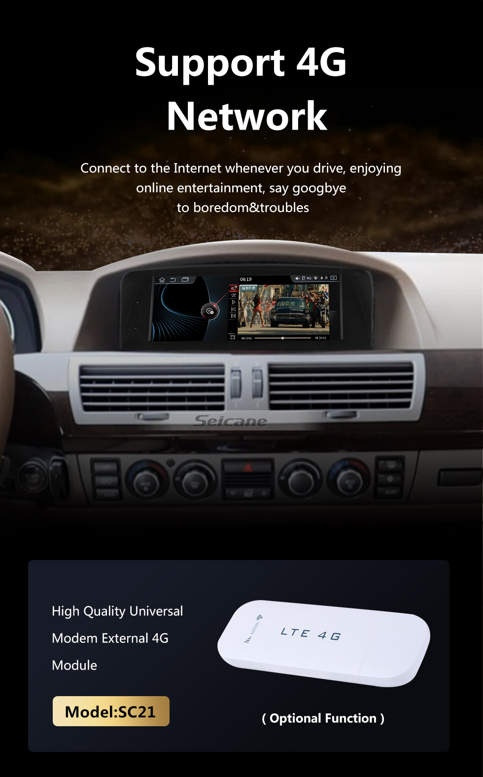 Seicane 8,8-дюймовый Android 10.0 для BMW 7 серии E65 E66 2001-2008 радио стерео DVD-плеер Система GPS-навигации с сенсорным экраном HD Поддержка Bluetooth Carplay OBD2 Seicane 8,8-дюймовый Android 10.0 для BMW 7 серии E65 E66 2001-2008 радио стерео DVD-плеер Система GPS-навигации с сенсорным экраном HD Поддержка Bluetooth Carplay OBD2