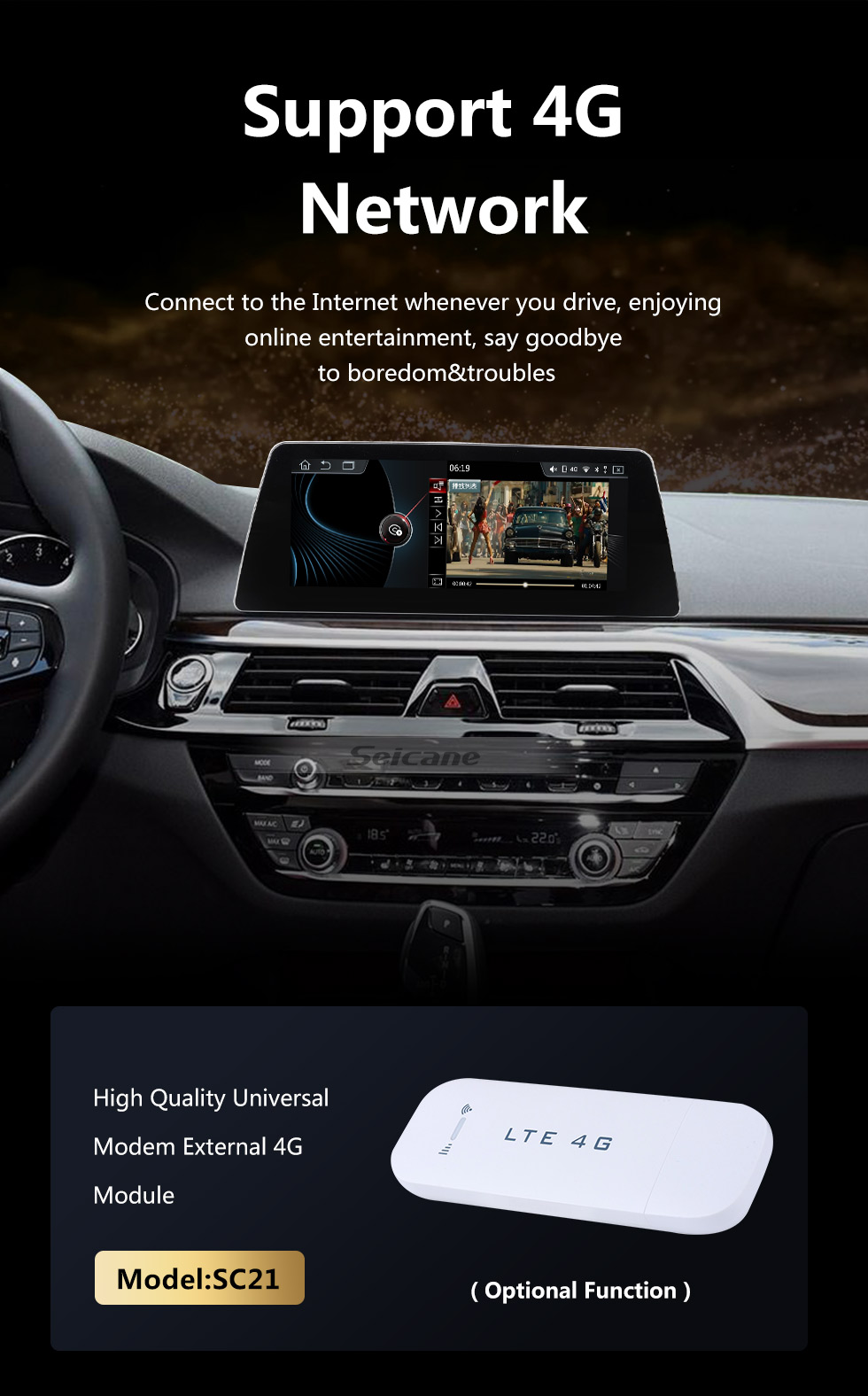 Seicane Radio de navegación GPS con pantalla táctil Android 10.0 de 10.25 pulgadas para 2018 BMW 5 Series G30 EVO con USB WIFI Bluetooth AUX compatible SWC Cámara de visión trasera 1080P