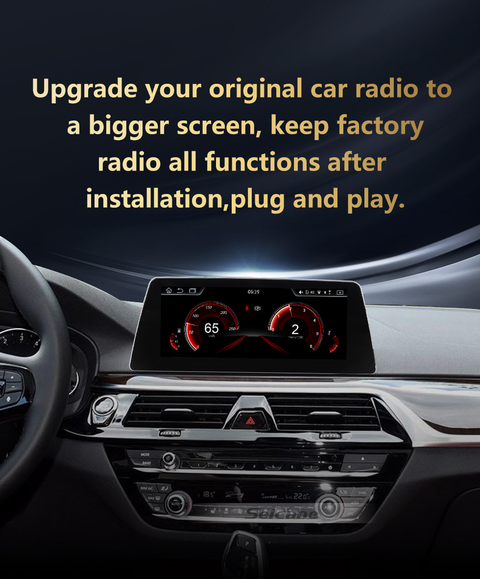 Seicane 10,25 pouces Android 10.0 Radio de navigation GPS à écran tactile pour 2018 BMW Série 5 G30 EVO avec prise en charge USB WIFI Bluetooth AUX SWC Caméra de recul 1080P