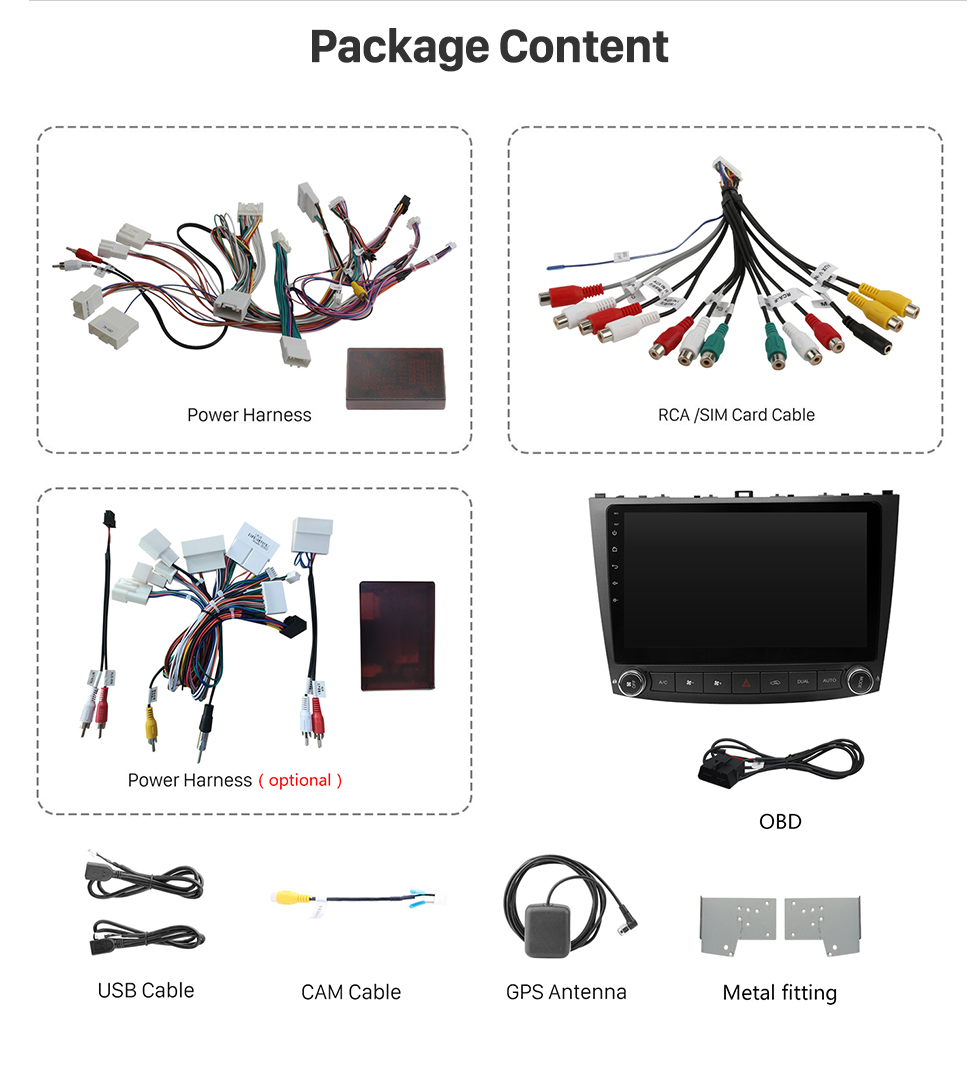 Seicane For 2005-2010 Lexus IS250 IS300 IS200 IS220 IS350 Radio 10.1 inch Android 10.0 HD Touchscreen GPS Navigation System with WIFI Bluetooth support Carplay TPMS