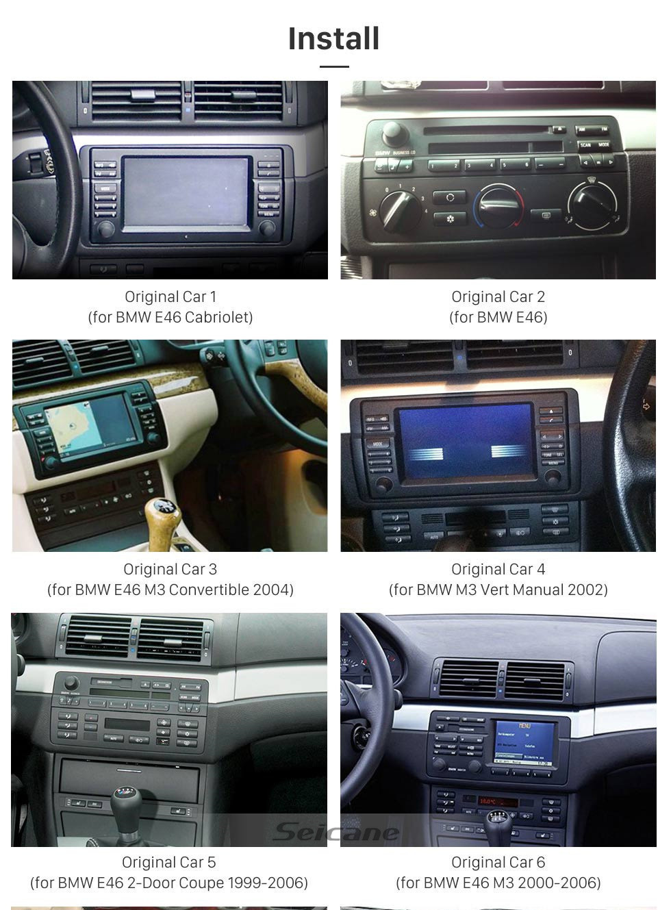 Seicane 7 inch Android 10.0 GPS Navigation Radio for 1998-2006 BMW 3 Series E46 M3 with HD Touchscreen Carplay Bluetooth WIFI USB support OBD2 SWC Steering Wheel Control Seicane 7 inch Android 10.0 GPS Navigation Radio for 1998-2006 BMW 3 Series E46 M3 with HD Touchscreen Carplay Bluetooth WIFI USB support OBD2 SWC Steering Wheel Control