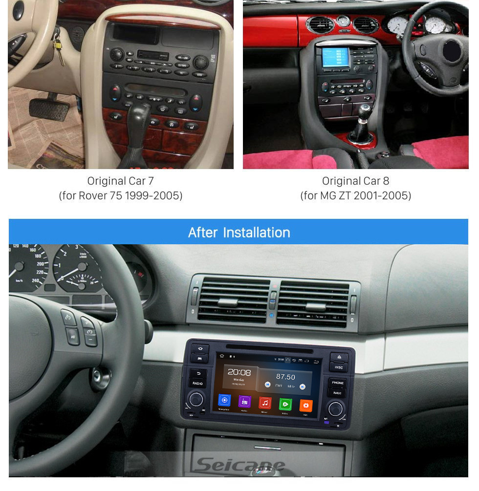 Seicane 7 inch Android 10.0 GPS Navigation Radio for 1998-2006 BMW 3 Series E46 M3 with HD Touchscreen Carplay Bluetooth WIFI USB support OBD2 SWC Steering Wheel Control Seicane 7 inch Android 10.0 GPS Navigation Radio for 1998-2006 BMW 3 Series E46 M3 with HD Touchscreen Carplay Bluetooth WIFI USB support OBD2 SWC Steering Wheel Control