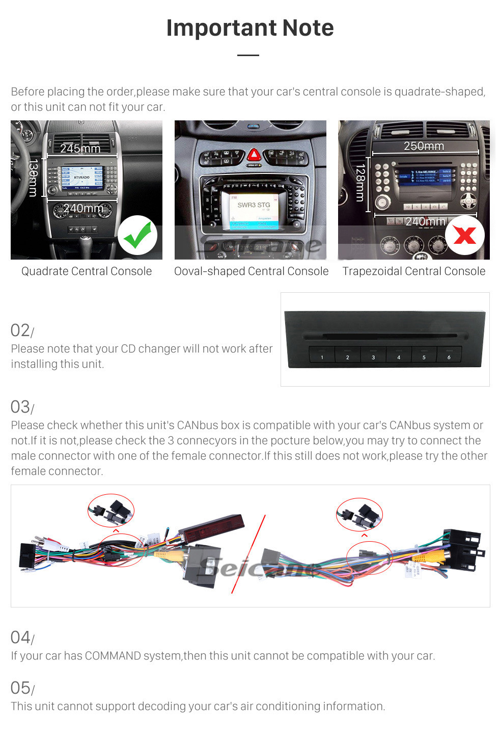 Seicane HD Touchscreen 7 Zoll Android 10.0 GPS Navigationsradio für 2006-2012 Mercedes Benz Viano Vito Bluetooth Carplay USB AUX Unterstützung DVR Backup-Kamera