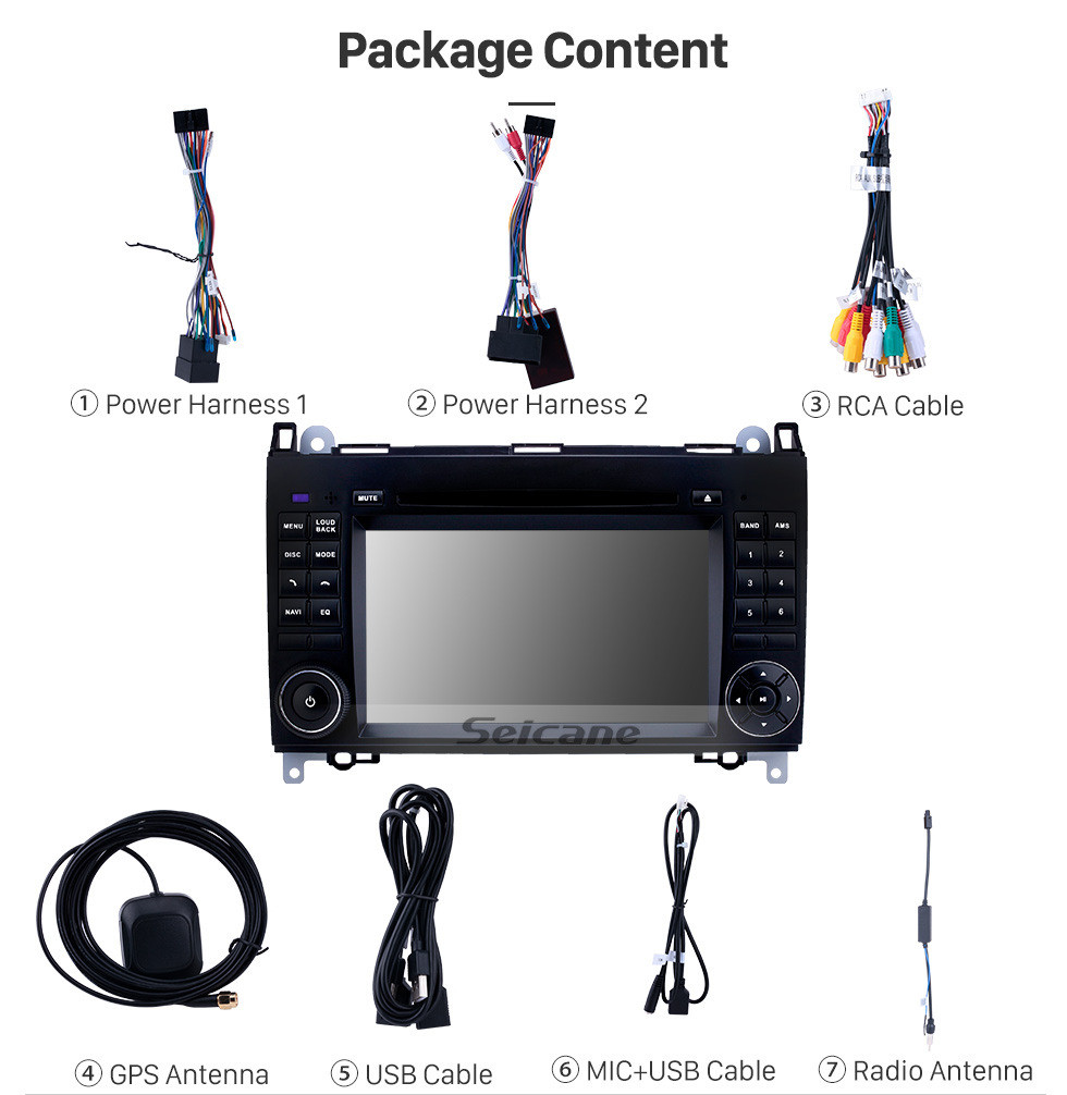 Seicane HD сенсорный экран 7-дюймовый Android 10.0 GPS-навигация Радио для 2006-2012 Mercedes Benz Viano Vito Bluetooth Carplay USB AUX с поддержкой DVR Резервная камера