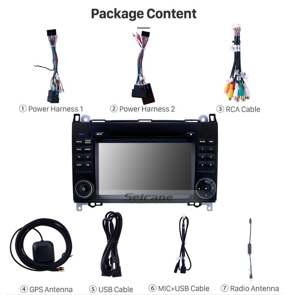 Seicane Radio de navegación GPS Android 10.0 de 7 pulgadas para 2004-2012 Mercedes Benz Clase B W245 B150 B160 B170 B180 B200 B55 con pantalla táctil HD Carplay Bluetooth WIFI Soporte USB Enlace espejo