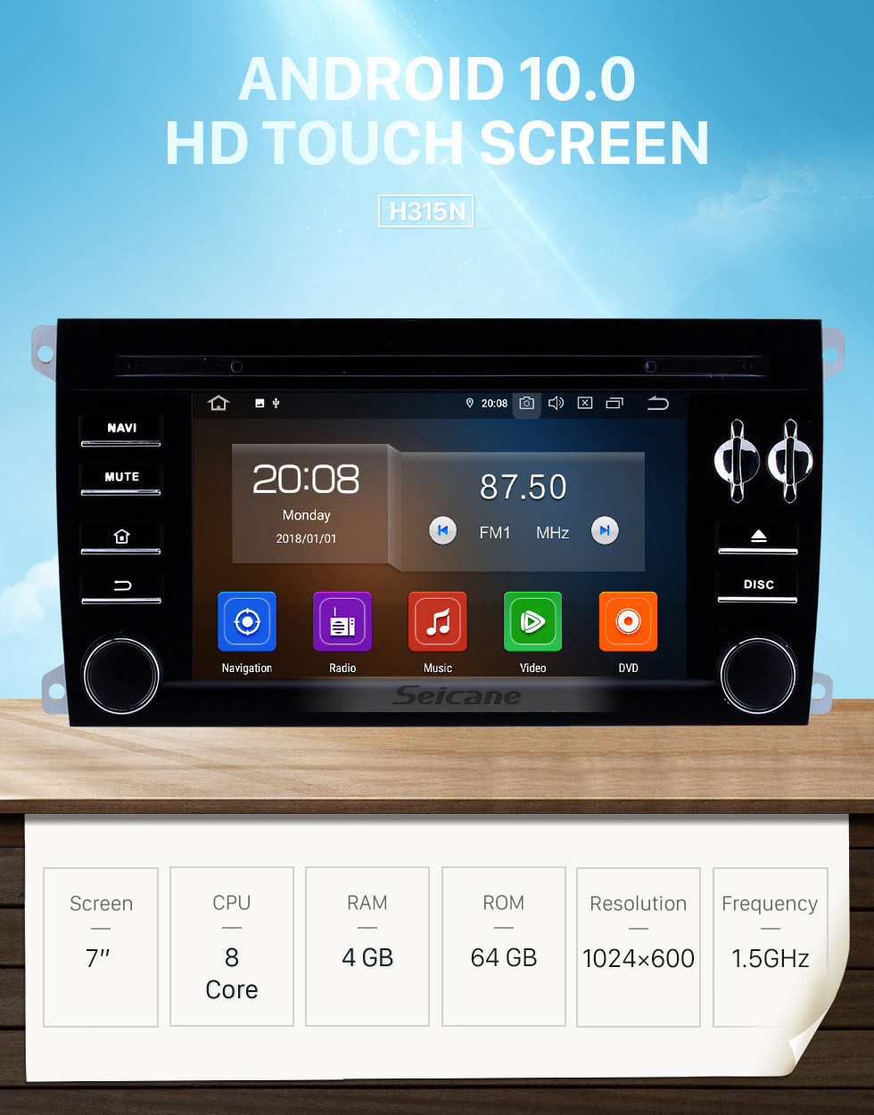Seicane 7 inch Android 10.0 HD touchscreen 2003-2011 Porsche Cayenne GPS Navigation Radio with WiFi Bluetooth Carplay Mirror Link support OBD2 Backup Camera DVR 1080P Seicane 7 inch Android 10.0 HD touchscreen 2003-2011 Porsche Cayenne GPS Navigation Radio with WiFi Bluetooth Carplay Mirror Link support OBD2 Backup Camera DVR 1080P