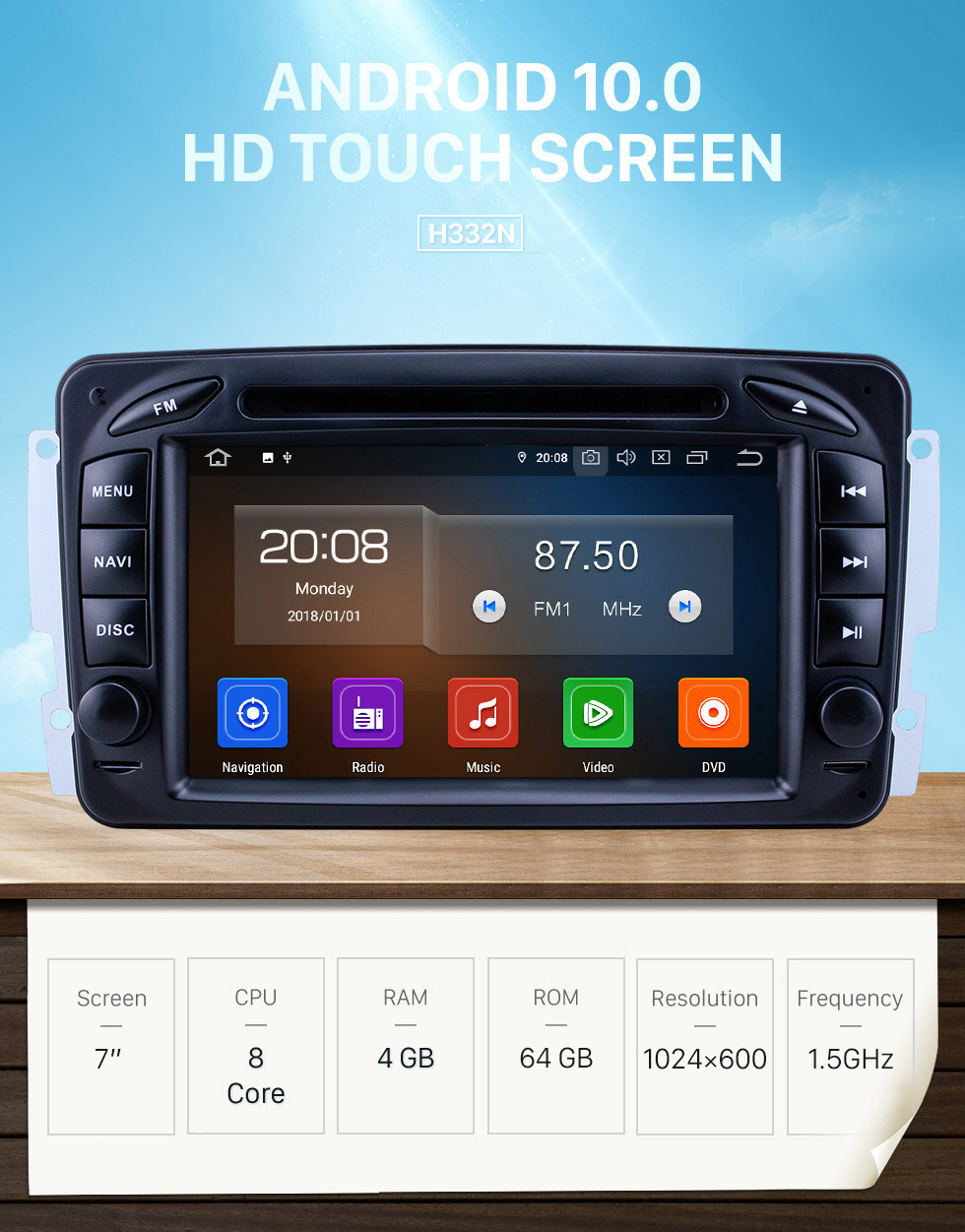Seicane 7 inch Android 10.0 GPS Navigation Radio for 1998-2006 Mercedes Benz CLK-Class W209/G-Class W463 with HD Touchscreen Carplay Bluetooth support DAB+ DVR Seicane 7 inch Android 10.0 GPS Navigation Radio for 1998-2006 Mercedes Benz CLK-Class W209/G-Class W463 with HD Touchscreen Carplay Bluetooth support DAB+ DVR