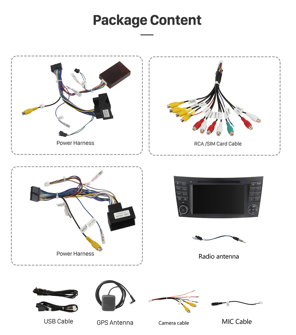 Seicane Android Sat Navi Audio System Mercedes-Benz CLK-W209 DVD Player Eingebaut GPS Radio BT Touch Screen USB SD