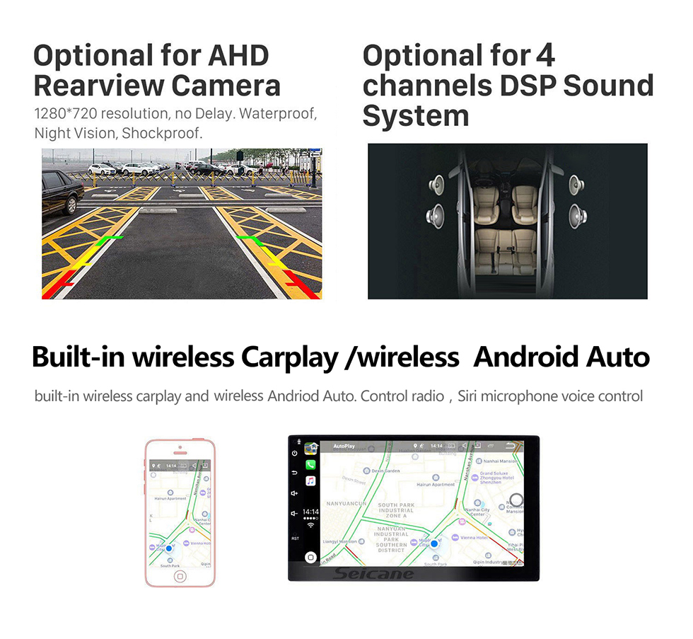 Seicane 7 polegadas Mercedes Benz CLK W209 Android 11.0 Navegação GPS Rádio Bluetooth HD Touchscreen AUX WIFI Suporte USB Carplay DAB + Controle de volante