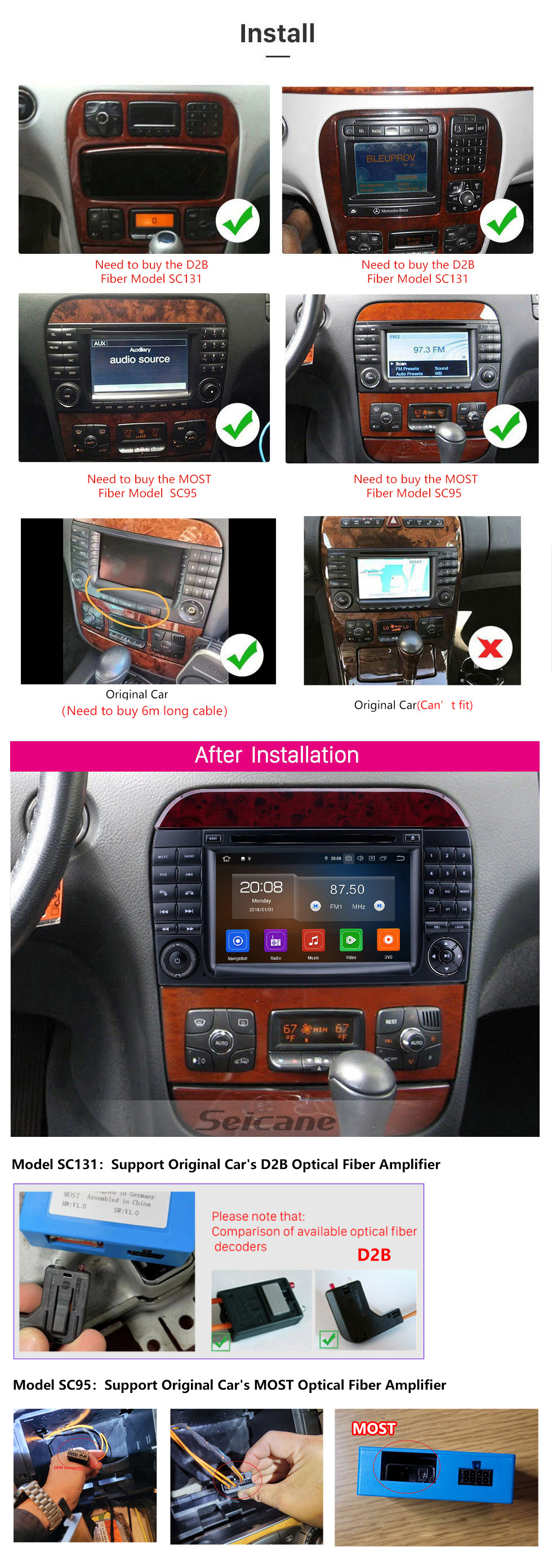 Seicane Radio de pantalla táctil Android 12.0 HD de 7 pulgadas para 1998-2005 Mercedes Benz Clase S W220 / S280 / S320 / S320 CDI / S400 CDI / S350 / S430 / S500 / S600 / S55 AMG / S63 AMG / S65 AMG con Bluetooth GPS Navigation Carplay compatible con 1080P