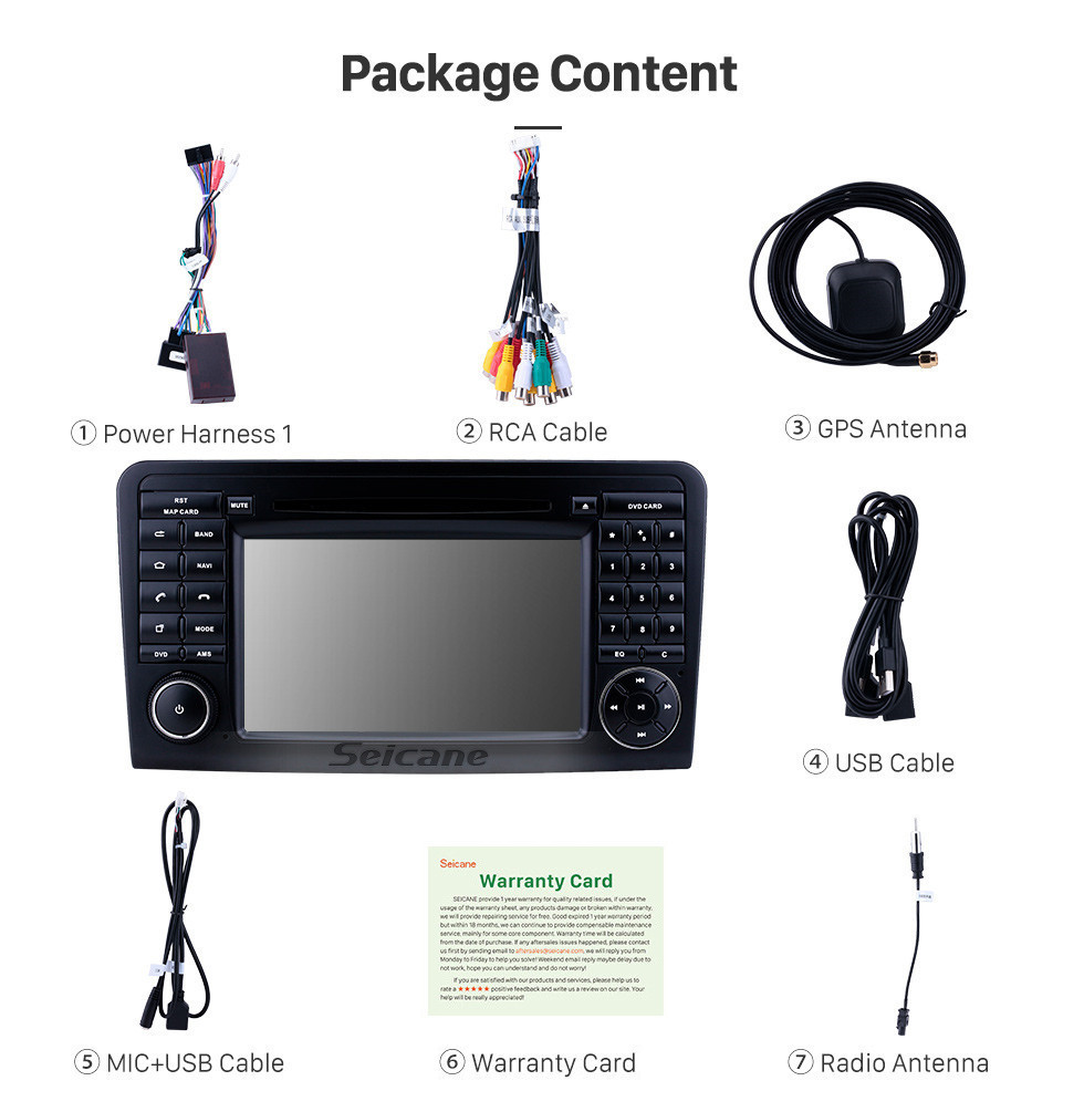 Seicane 7 inch Android 11.0 GPS Navigation Radio for 2005-2012 Mercedes Benz GL CLASS X164 GL320 with HD Touchscreen Carplay Bluetooth support TPMS OBD2 Seicane 7 inch Android 11.0 GPS Navigation Radio for 2005-2012 Mercedes Benz GL CLASS X164 GL320 with HD Touchscreen Carplay Bluetooth support TPMS OBD2