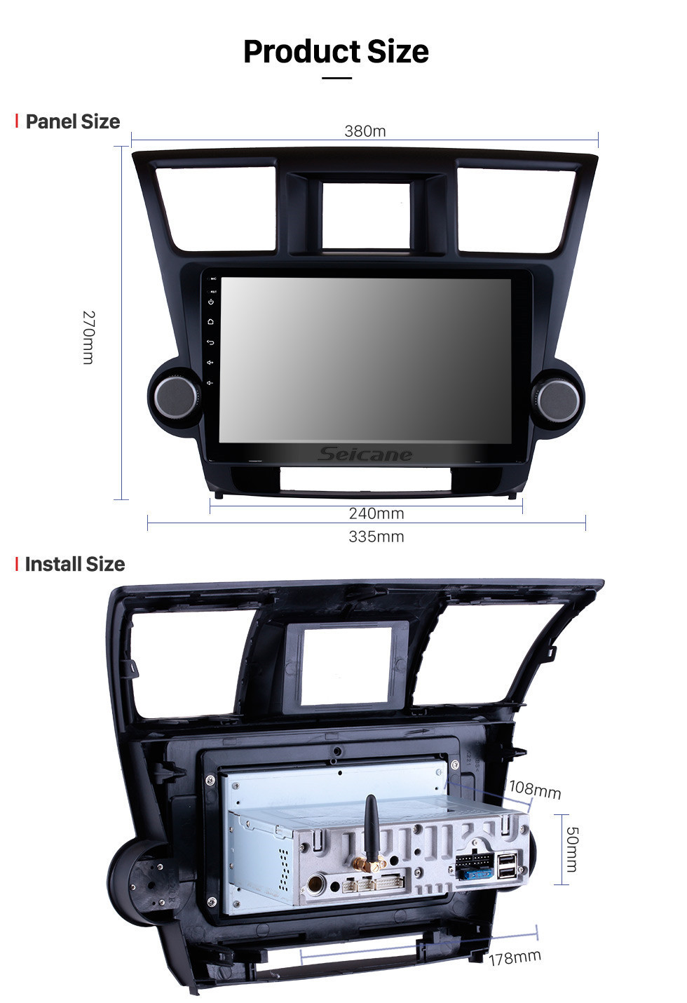 Seicane 10.1 Inch 2009-2015 Toyota Highlander Android 10.0 Capacitive Touch Screen Radio GPS Navigation system with Bluetooth TPMS DVR OBD II Rear camera AUX USB SD 3G WiFi Steering Wheel Control Video Seicane 10.1 Inch 2009-2015 Toyota Highlander Android 10.0 Capacitive Touch Screen Radio GPS Navigation system with Bluetooth TPMS DVR OBD II Rear camera AUX USB SD 3G WiFi Steering Wheel Control Video
