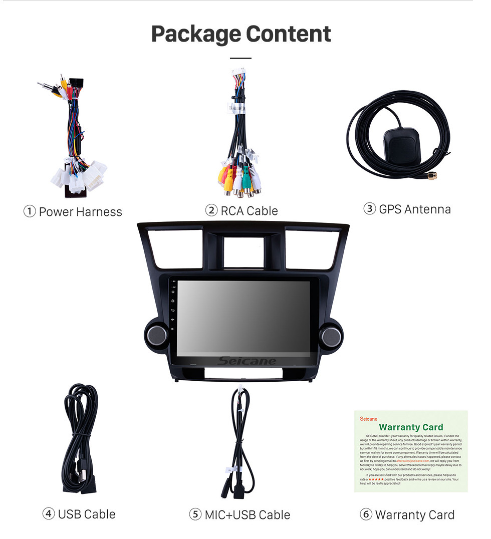 Seicane 10.1 Inch 2009-2015 Toyota Highlander Android 10.0 Capacitive Touch Screen Radio GPS Navigation system with Bluetooth TPMS DVR OBD II Rear camera AUX USB SD 3G WiFi Steering Wheel Control Video Seicane 10.1 Inch 2009-2015 Toyota Highlander Android 10.0 Capacitive Touch Screen Radio GPS Navigation system with Bluetooth TPMS DVR OBD II Rear camera AUX USB SD 3G WiFi Steering Wheel Control Video