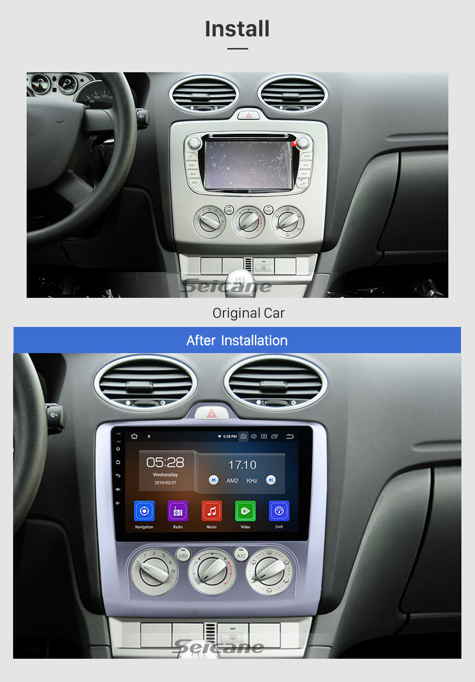Seicane 9 pulgadas OEM Android 10.0 Radio 2004-2011 Ford FOCUS EXI MT 2 3 Mk2 / Mk3 Manual de aire acondicionado GPS Sistema de navegación Bluetooth Pantalla táctil TPMS DVR OBD II Cámara trasera AUX 3G WiFi HD 1080P Video Seicane 9 pulgadas OEM Android 10.0 Radio 2004-2011 Ford FOCUS EXI MT 2 3 Mk2 / Mk3 Manual de aire acondicionado GPS Sistema de navegación Bluetooth Pantalla táctil TPMS DVR OBD II Cámara trasera AUX 3G WiFi HD 1080P Video