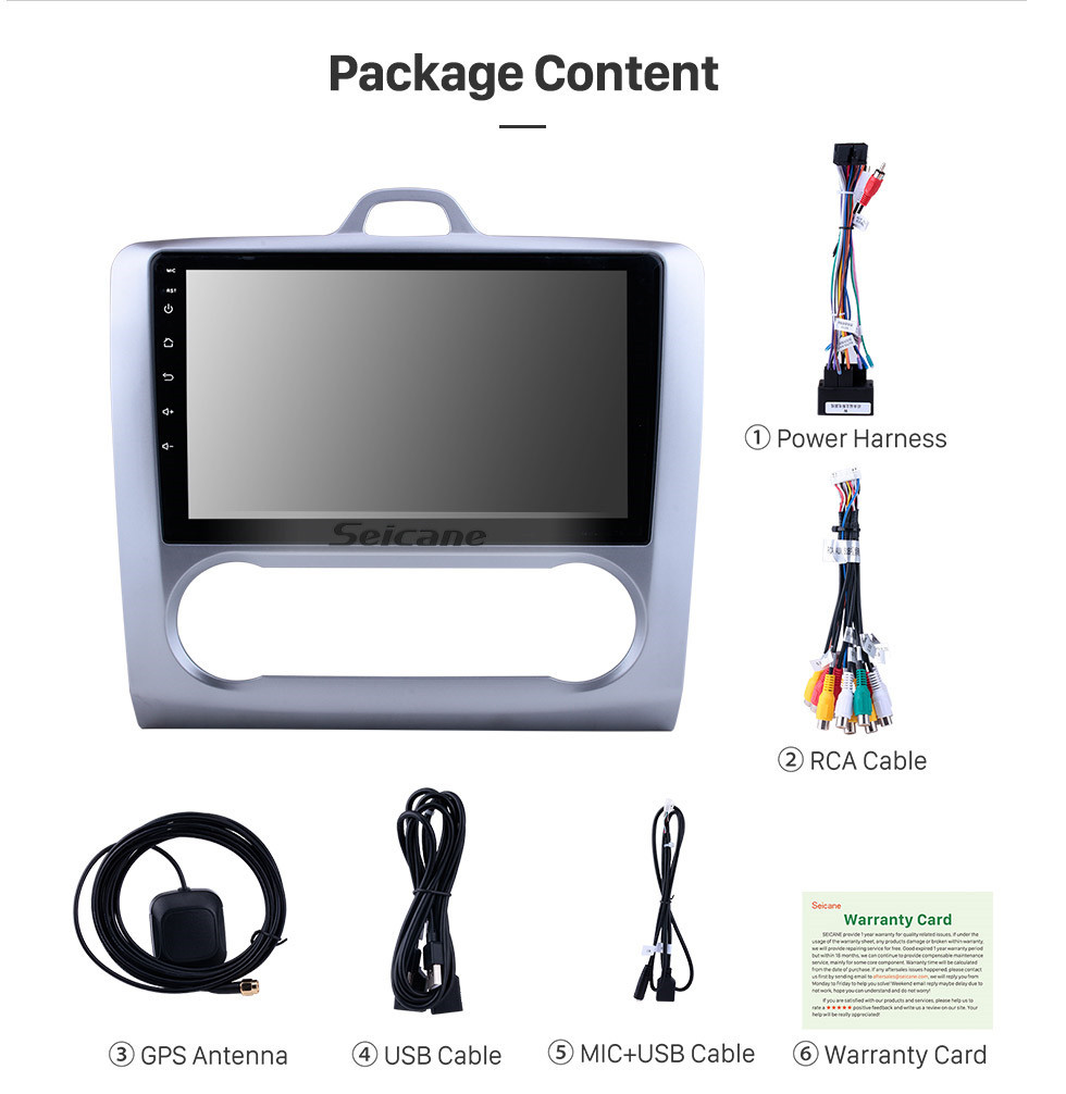Seicane 10,1 pouces Android 10.0 HD Radio à écran tactile pour 2004-2011 Ford Focus 2 avec navigation GPS Bluetooth voiture lien miroir rétroviseur USB RDS DAB + 3G Wifi commande au volant Seicane 10,1 pouces Android 10.0 HD Radio à écran tactile pour 2004-2011 Ford Focus 2 avec navigation GPS Bluetooth voiture lien miroir rétroviseur USB RDS DAB + 3G Wifi commande au volant