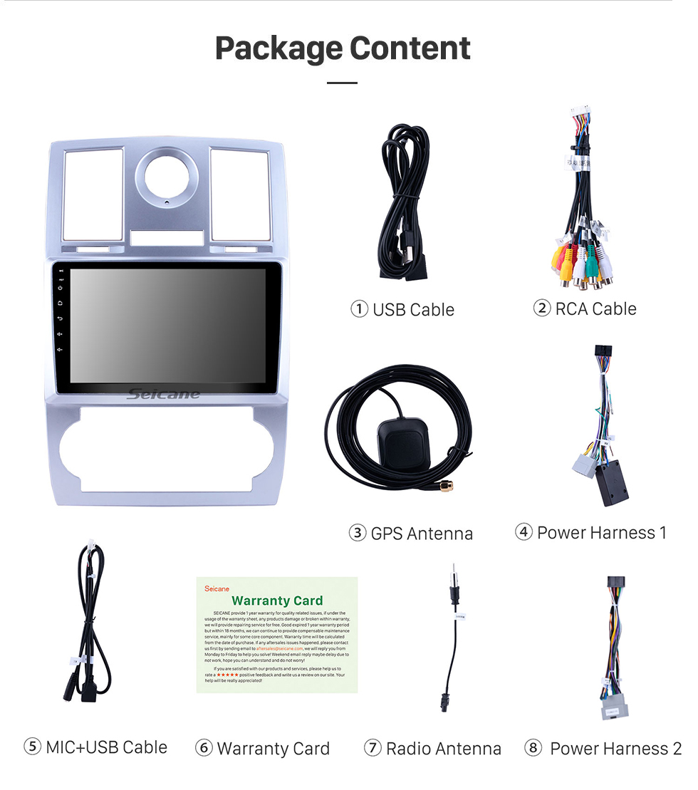 Seicane 9 inch Android 10.0 GPS Navigation System Auto Radio For 2004 2005 2006 2007 2008 Chrysler Aspen 300C support 1080P 1024*600 HD Touch Screen Bluetooth OBDII DVR Backup Rearview Camera TV 3G WIFI USB Mirror link Seicane 9 inch Android 10.0 GPS Navigation System Auto Radio For 2004 2005 2006 2007 2008 Chrysler Aspen 300C support 1080P 1024*600 HD Touch Screen Bluetooth OBDII DVR Backup Rearview Camera TV 3G WIFI USB Mirror link