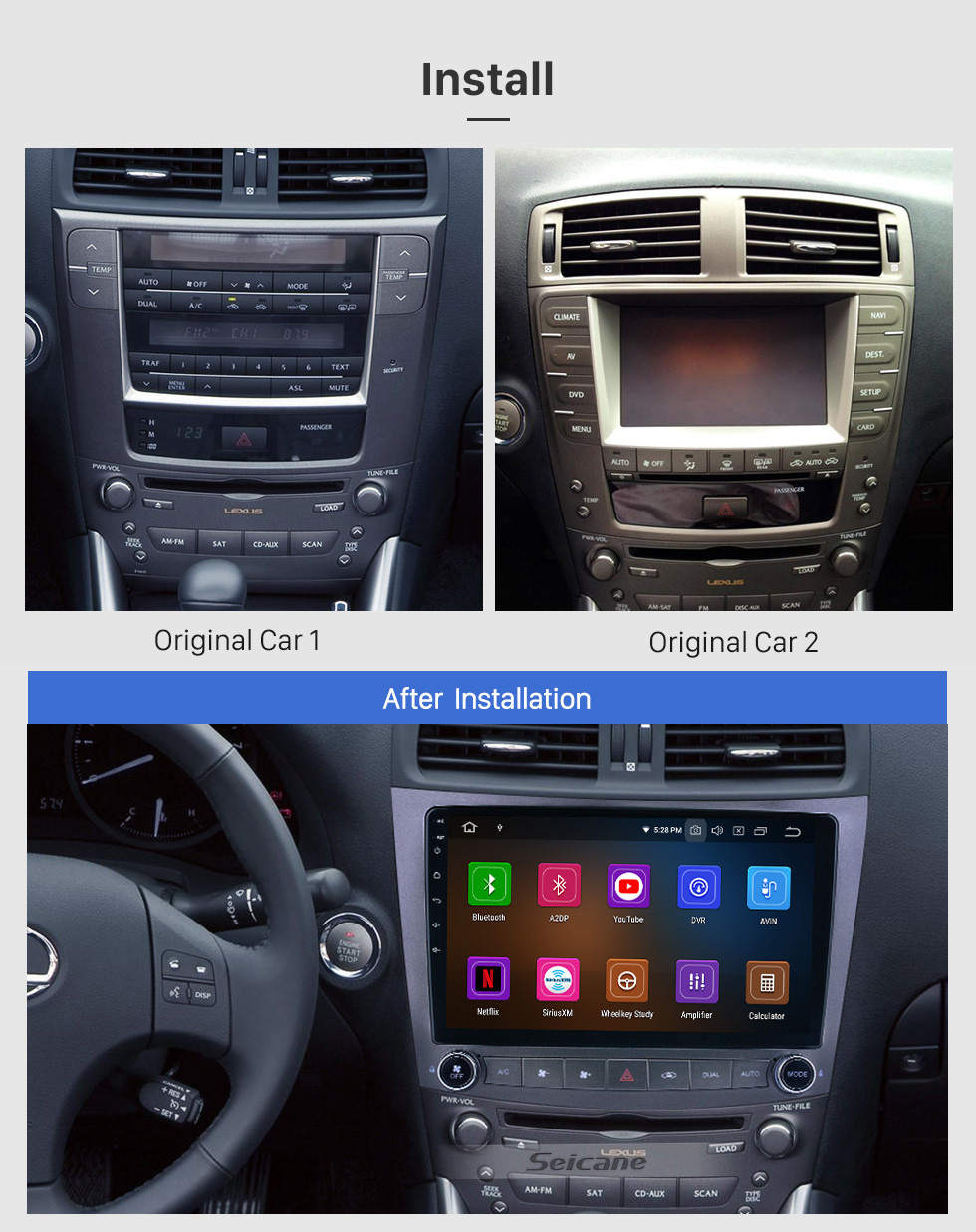 Seicane Android 10.0 For Lexus IS250 Radio 10.1 inch GPS Navigation System with Bluetooth HD Touchscreen Carplay support SWC Seicane Android 10.0 For Lexus IS250 Radio 10.1 inch GPS Navigation System with Bluetooth HD Touchscreen Carplay support SWC
