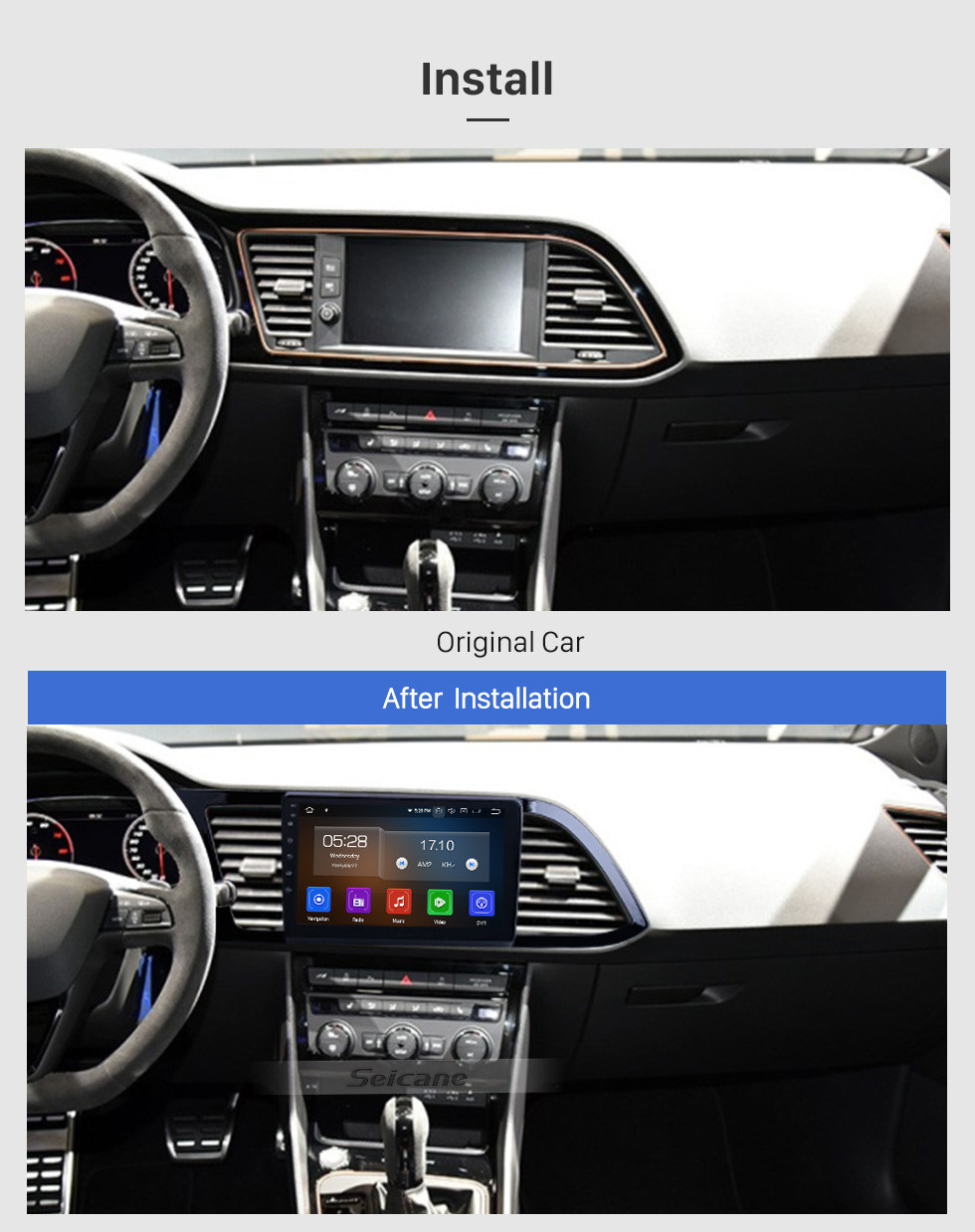 Seicane HD сенсорный экран для 2018 Seat Leon Radio Android 10.0 9-дюймовый GPS-навигатор Bluetooth WIFI Поддержка Carplay DAB + резервная камера Seicane HD сенсорный экран для 2018 Seat Leon Radio Android 10.0 9-дюймовый GPS-навигатор Bluetooth WIFI Поддержка Carplay DAB + резервная камера