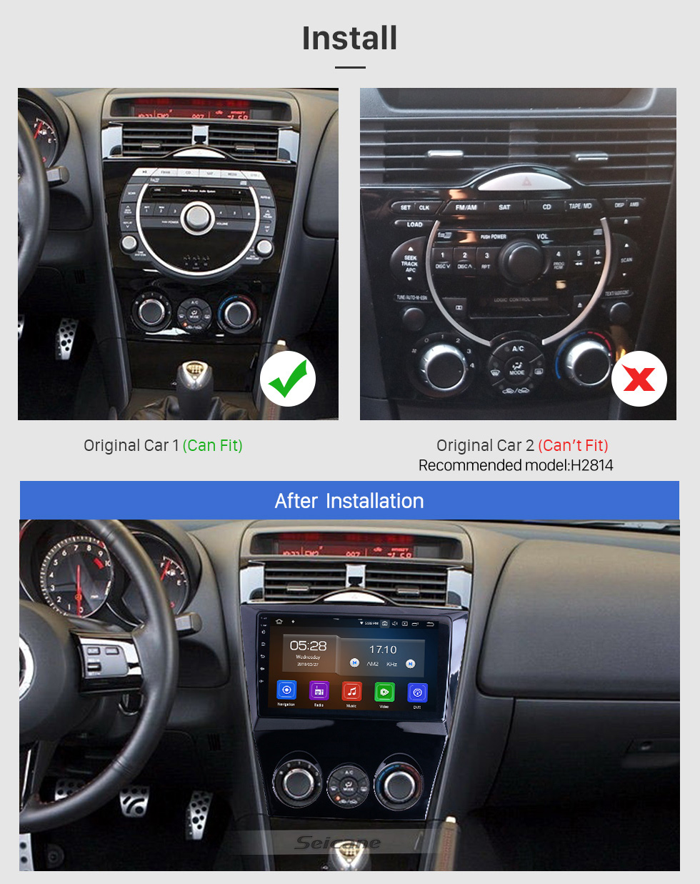 Seicane 9 inch For 2011 Mazda RX8 Radio Android 10.0 GPS Navigation System with Bluetooth HD Touchscreen Carplay support Digital TV Seicane 9 inch For 2011 Mazda RX8 Radio Android 10.0 GPS Navigation System with Bluetooth HD Touchscreen Carplay support Digital TV