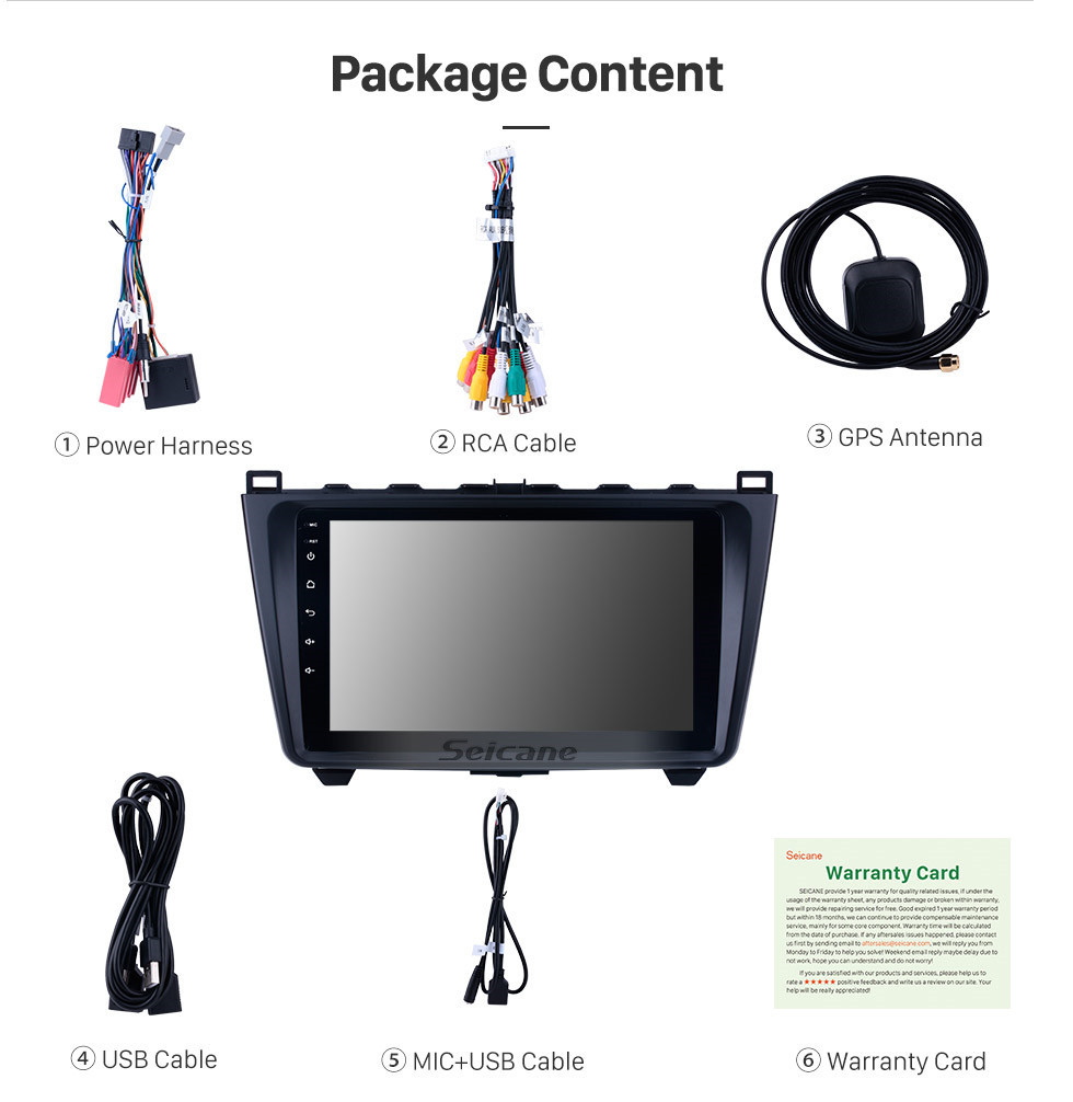 9 Inch Android 10 0 Radio Gps Navigation System Auto Stereo For 2008 2015 Mazda 6 Ruiyi With Full 1024 600 Touchscreen Bluetooth Mirror Link 3g Wifi Support Tpms Obd2 Dvr Rearview Camera Steering Wheel Control