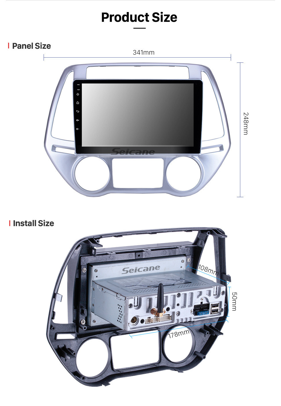 Seicane OEM 9 pulgadas Android 10.0 para 2012 2013 2014 Hyundai i20 Auto A / C Radio Bluetooth HD Pantalla táctil Sistema de navegación GPS Carplay support TPMS