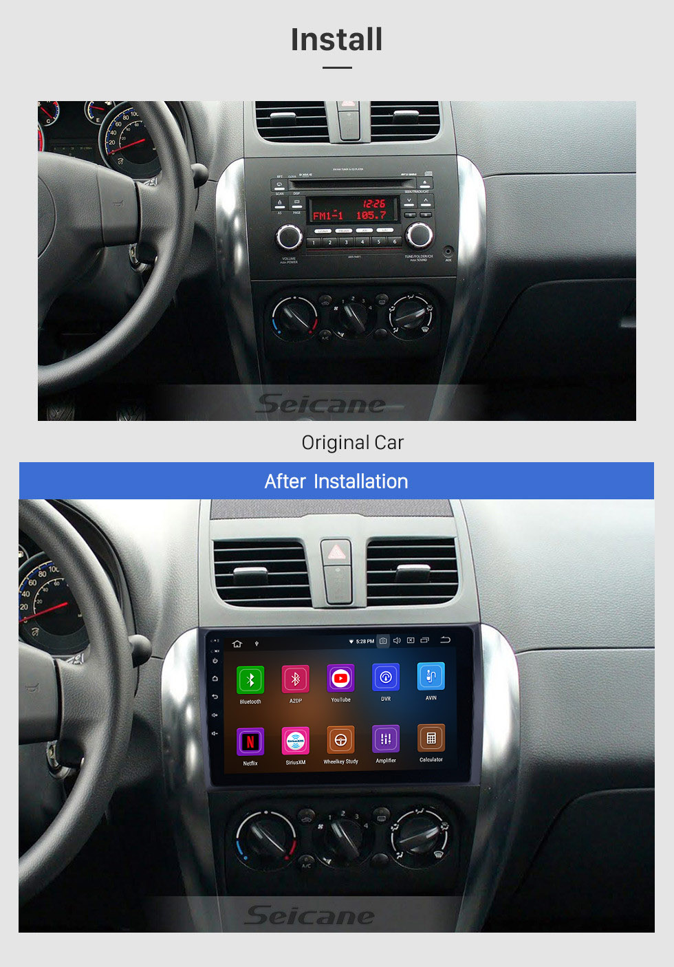 Seicane 9 inch Android 10.0 Radio GPS navigation system for 2007-2015 Suzuki SX4 with Bluetooth Mirror link HD 1024*600 touch screen DVD player OBD2 DVR Rearview camera TV 4G WIFI Steering Wheel Control 1080P Video USB Seicane 9 inch Android 10.0 Radio GPS navigation system for 2007-2015 Suzuki SX4 with Bluetooth Mirror link HD 1024*600 touch screen DVD player OBD2 DVR Rearview camera TV 4G WIFI Steering Wheel Control 1080P Video USB