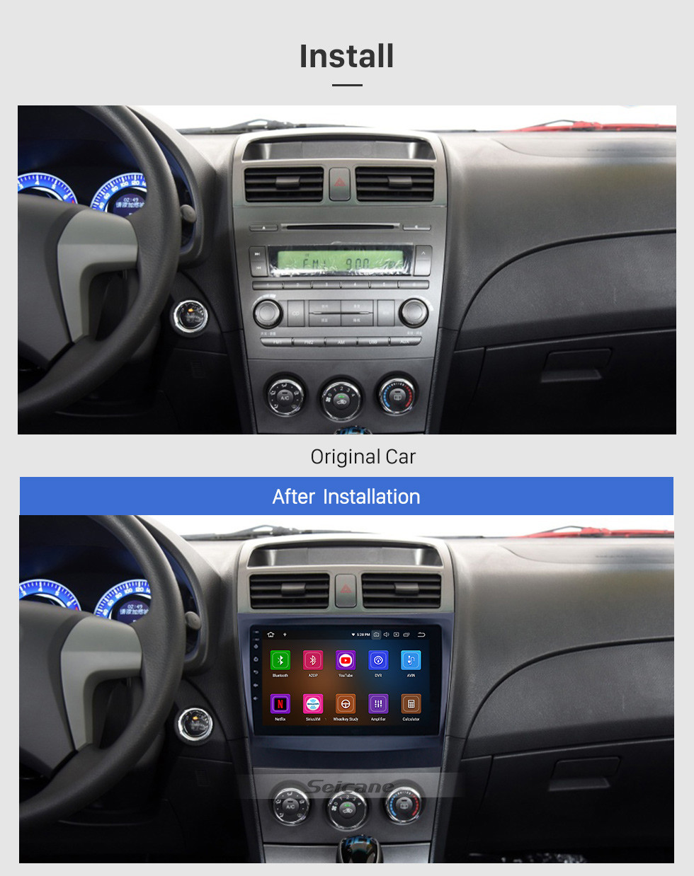 Seicane OEM 9 polegada Android 10.0 para 2014-2015 BYD L3 Bluetooth HD Touchscreen Navegação GPS Rádio Carplay suporte 1080 P TPMS Seicane OEM 9 polegada Android 10.0 para 2014-2015 BYD L3 Bluetooth HD Touchscreen Navegação GPS Rádio Carplay suporte 1080 P TPMS