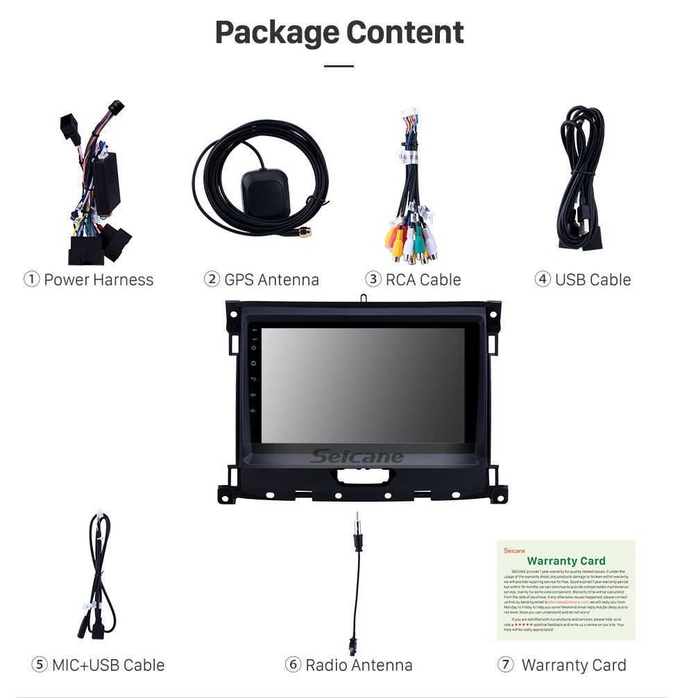 Seicane OEM 9 inch Android 10.0 Radio for 2018 Ford Ranger Bluetooth HD Touchscreen GPS Navigation Music AUX Carplay support TPMS Seicane OEM 9 inch Android 10.0 Radio for 2018 Ford Ranger Bluetooth HD Touchscreen GPS Navigation Music AUX Carplay support TPMS