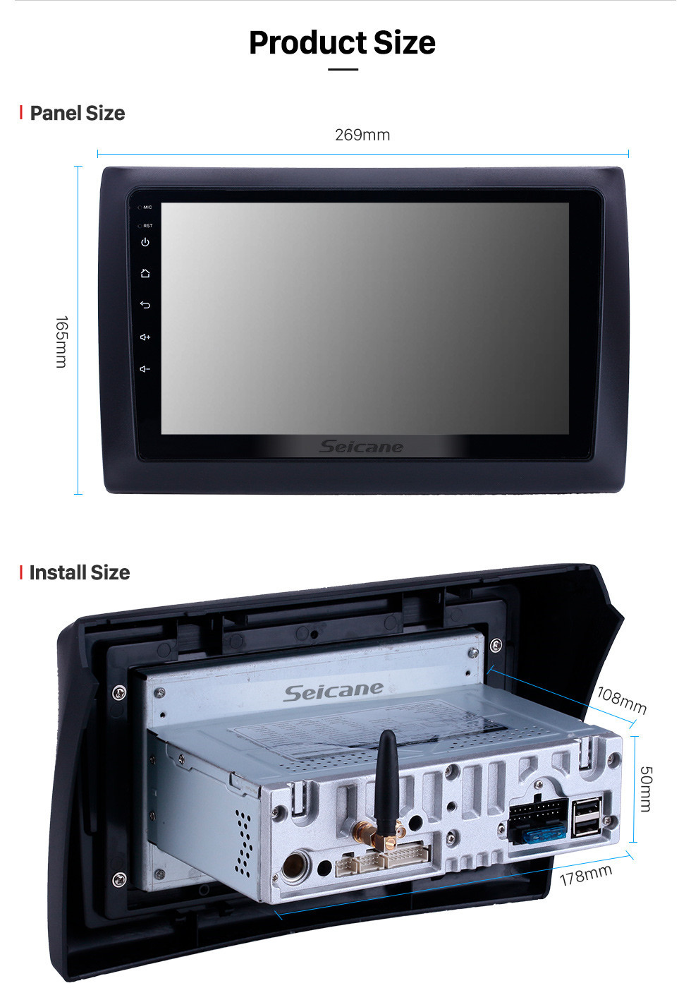 Seicane 10.0 9-дюймовый GPS-навигатор для Android Fiat Stilo с сенсорным экраном HD Carplay Bluetooth Mirror Link с поддержкой TPMS Digital TV