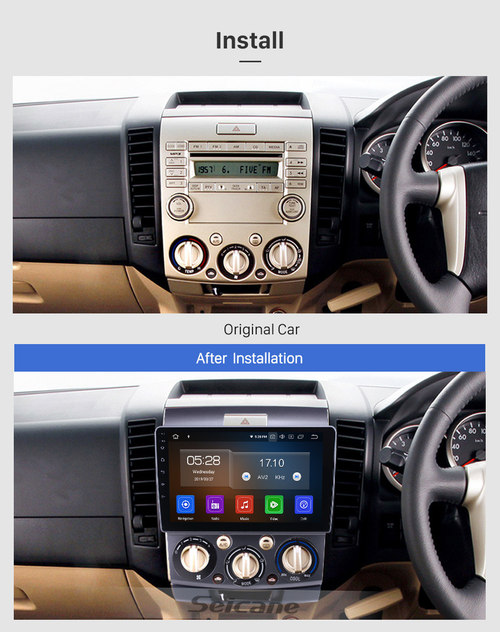 Seicane 2006-2010 Ford Everest/Ranger Mazda BT-50 Android 10.0 9 inch GPS Navigation Radio Bluetooth HD Touchscreen Carplay support Backup camera Seicane 2006-2010 Ford Everest/Ranger Mazda BT-50 Android 10.0 9 inch GPS Navigation Radio Bluetooth HD Touchscreen Carplay support Backup camera