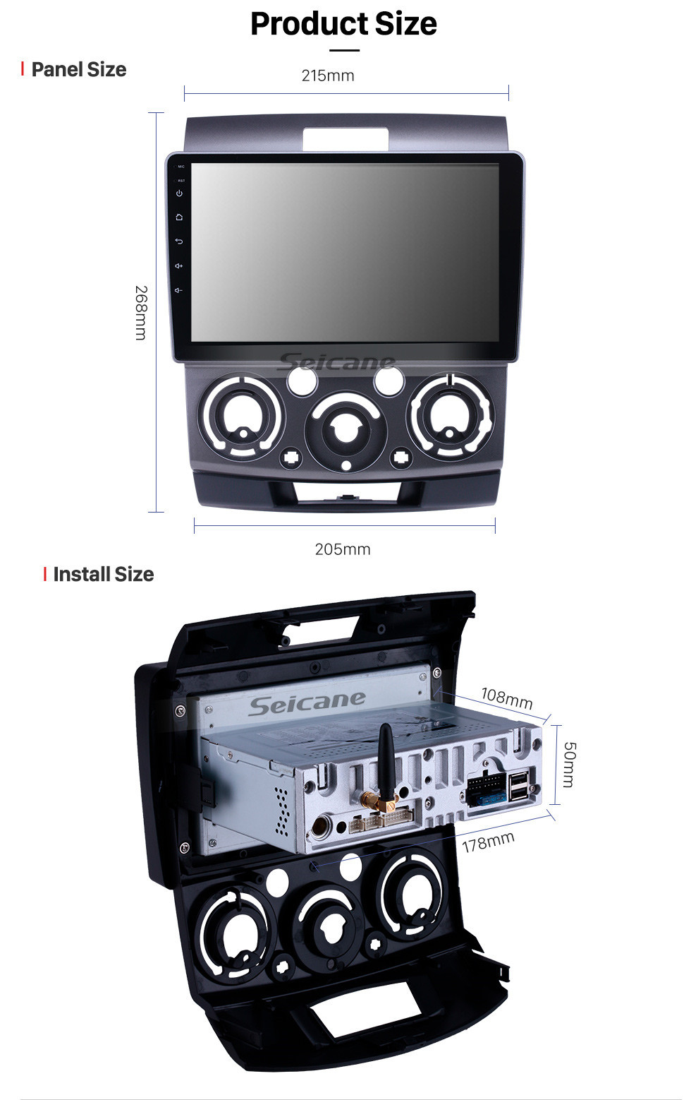 Seicane 2006-2010 Ford Everest/Ranger Mazda BT-50 Android 10.0 9 inch GPS Navigation Radio Bluetooth HD Touchscreen Carplay support Backup camera Seicane 2006-2010 Ford Everest/Ranger Mazda BT-50 Android 10.0 9 inch GPS Navigation Radio Bluetooth HD Touchscreen Carplay support Backup camera