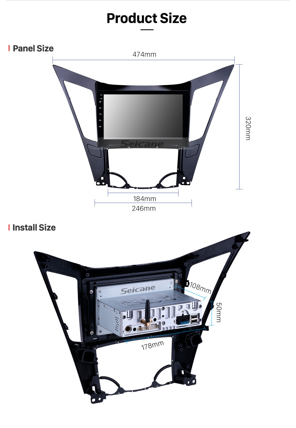 Seicane HD Touchscreen 2011-2015 Hyundai Sonata 8 Android 10.0 9 inch GPS Navigation Radio Bluetooth WIFI USB Carplay support DAB+ TPMS Seicane HD Touchscreen 2011-2015 Hyundai Sonata 8 Android 10.0 9 inch GPS Navigation Radio Bluetooth WIFI USB Carplay support DAB+ TPMS