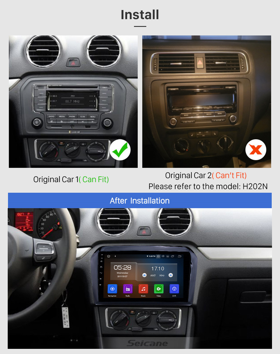Seicane 2013-2017 VW Volkswagen Jetta Android 10.0 9 inch GPS Navigation Radio Bluetooth HD Touchscreen USB Carplay support Digital TV Seicane 2013-2017 VW Volkswagen Jetta Android 10.0 9 inch GPS Navigation Radio Bluetooth HD Touchscreen USB Carplay support Digital TV