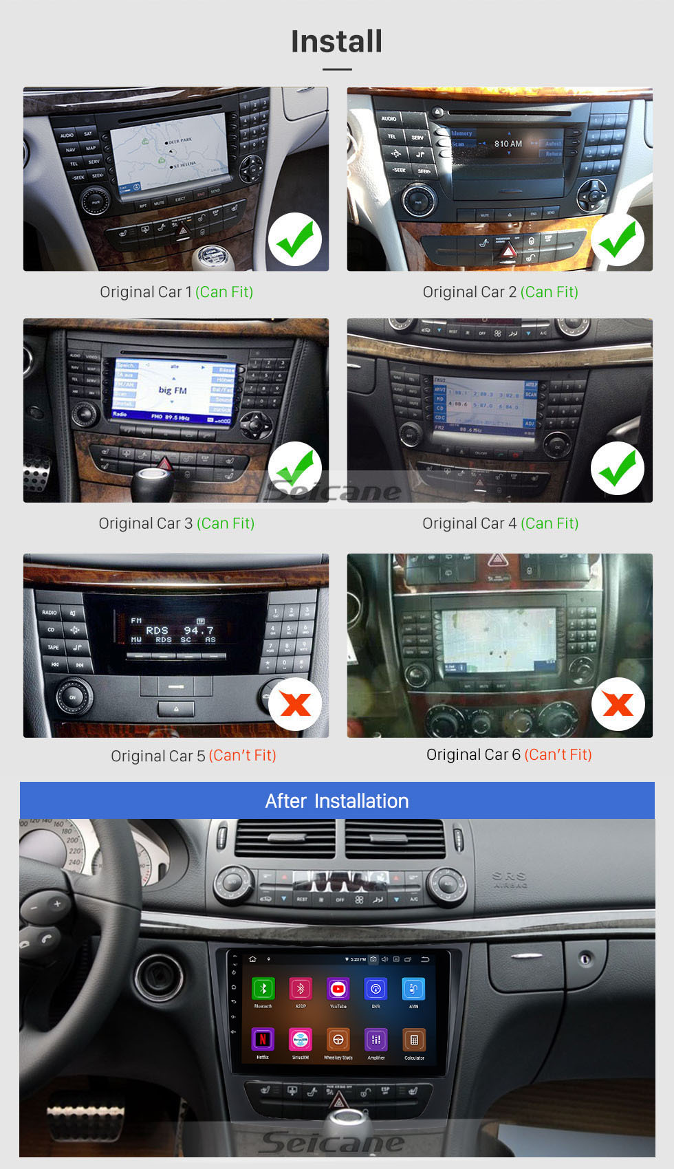 Seicane 8 Zoll Android 10.0 Radio IPS Vollbild GPS Navigation Auto Multimedia Player für 2005-2006 Mercedes Benz CLK W209 mit RDS 3G WiFi Bluetooth Spiegel Link OBD2 Lenkradsteuerung Seicane 8 Zoll Android 10.0 Radio IPS Vollbild GPS Navigation Auto Multimedia Player für 2005-2006 Mercedes Benz CLK W209 mit RDS 3G WiFi Bluetooth Spiegel Link OBD2 Lenkradsteuerung