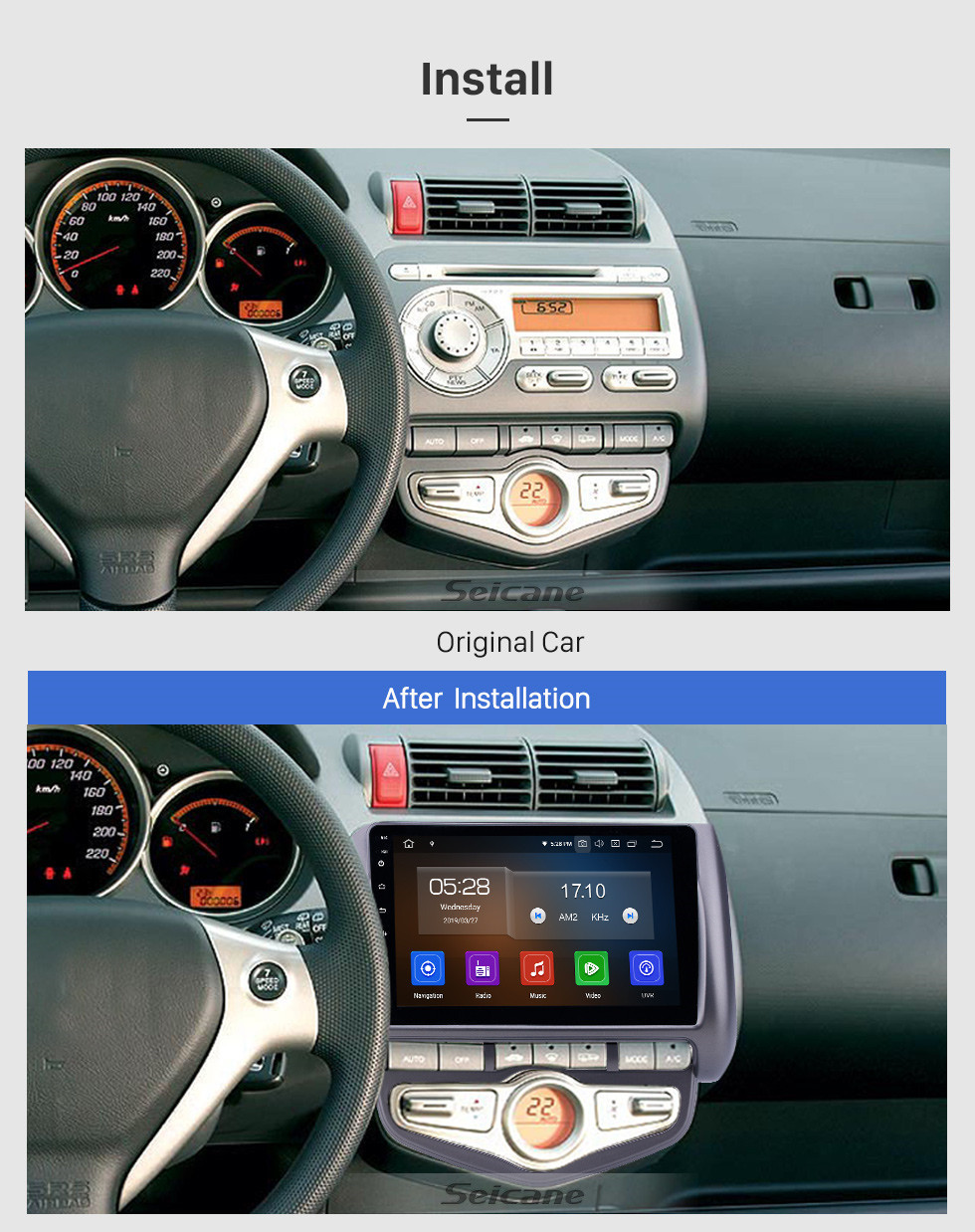 Seicane 9 inch Android 10.0 GPS Navigation Radio for 2006 Honda Jazz City Auto AC LHD with HD Touchscreen Carplay AUX Bluetooth support 1080P Seicane 9 inch Android 10.0 GPS Navigation Radio for 2006 Honda Jazz City Auto AC LHD with HD Touchscreen Carplay AUX Bluetooth support 1080P