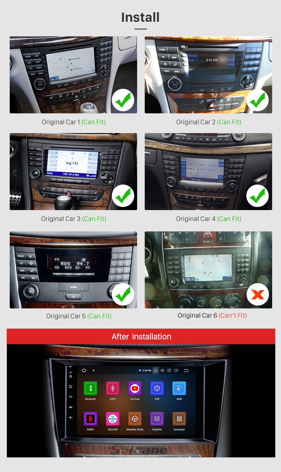 Seicane 8 inch Android 10.0 GPS Navigation Radio for 2001-2010 Mercedes Benz E-Class W211/CLS W219/CLK W209/G W463 with HD Touchscreen Carplay Bluetooth support OBD2 SWC Seicane 8 inch Android 10.0 GPS Navigation Radio for 2001-2010 Mercedes Benz E-Class W211/CLS W219/CLK W209/G W463 with HD Touchscreen Carplay Bluetooth support OBD2 SWC
