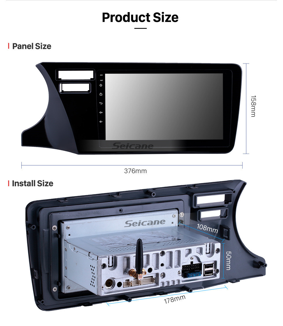 Seicane 2014-2017 Honda City LHD Android 10.0 9 inch GPS Navigation Radio Bluetooth HD Touchscreen USB Carplay Music support TPMS DAB+ 1080P Video Mirror Link Seicane 2014-2017 Honda City LHD Android 10.0 9 inch GPS Navigation Radio Bluetooth HD Touchscreen USB Carplay Music support TPMS DAB+ 1080P Video Mirror Link