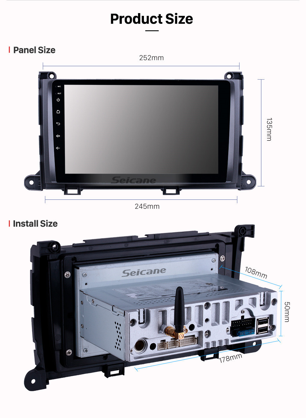 Seicane Android 10.0 9 inch GPS Navigation Radio for 2009-2014 Toyota Sienna with HD Touchscreen Carplay Bluetooth WIFI USB AUX support Mirror Link OBD2 SWC Seicane Android 10.0 9 inch GPS Navigation Radio for 2009-2014 Toyota Sienna with HD Touchscreen Carplay Bluetooth WIFI USB AUX support Mirror Link OBD2 SWC