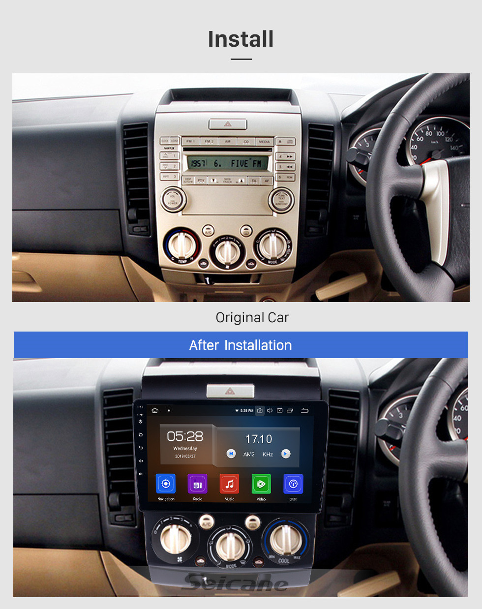 Seicane 2006-2010 Mazda BT-50 Android 10.0 9 inch GPS Navigation Radio Bluetooth HD Touchscreen USB Carplay support TPMS DAB+ 1080P Video Backup camera Seicane 2006-2010 Mazda BT-50 Android 10.0 9 inch GPS Navigation Radio Bluetooth HD Touchscreen USB Carplay support TPMS DAB+ 1080P Video Backup camera