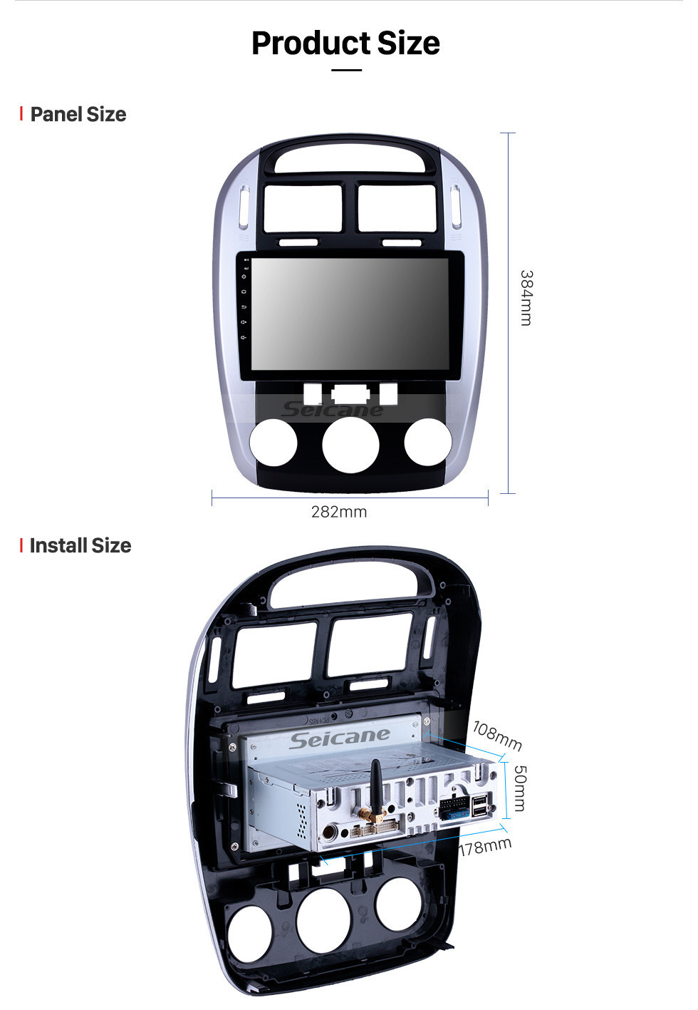 Seicane Android 10.0 Radio de navegación GPS de 9 pulgadas para Kia Cerato 2012-2016 con pantalla táctil de alta definición Carplay Bluetooth WIFI USB AUX soporte Mirror Link OBD2 SWC