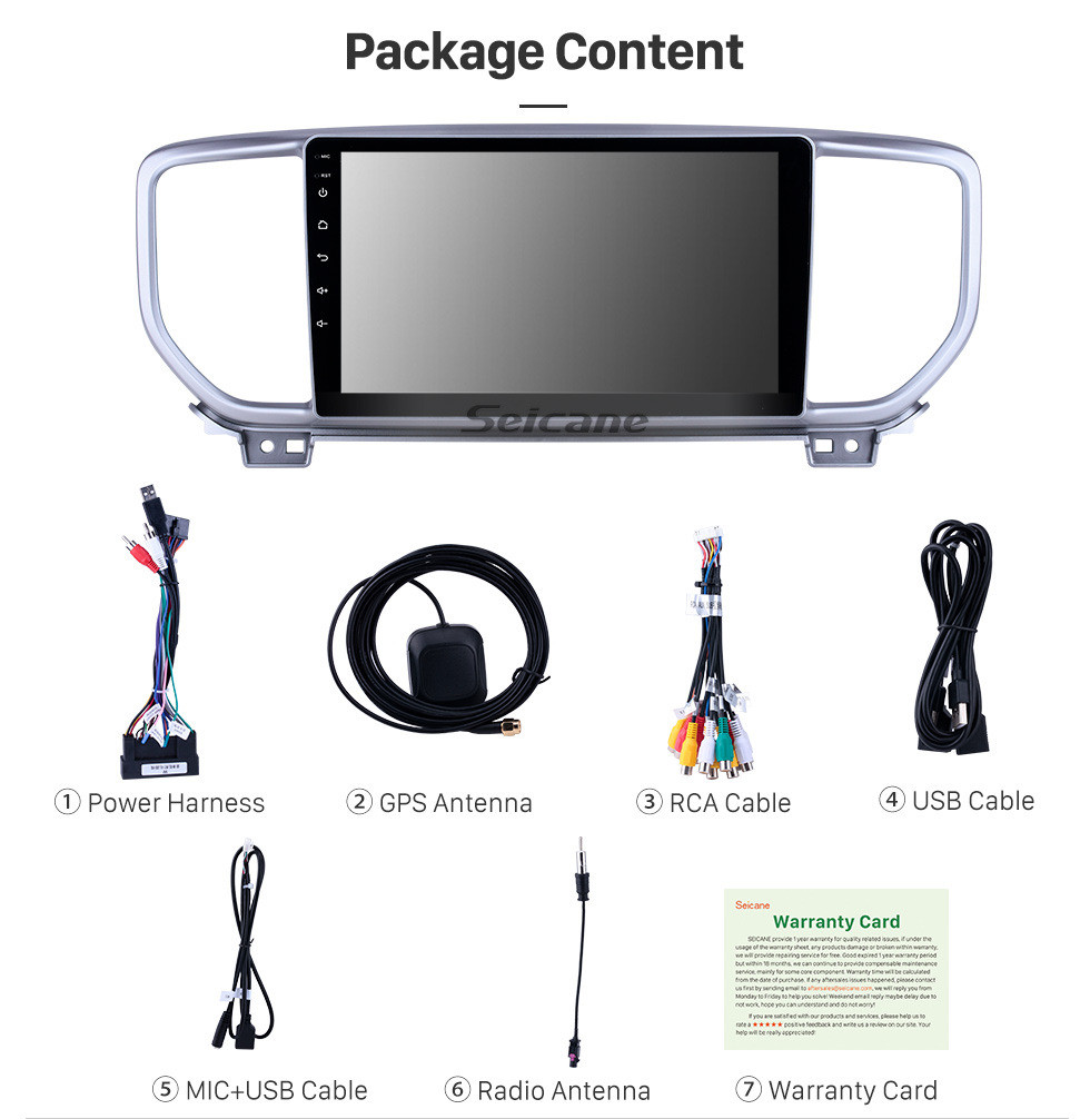 Seicane Aftermarket GPS Navigation Radio for 2018-2019 Kia Sportage R Android 10.0 9 inch Touchscreen with Carplay Bluetooth AUX support SWC Backup camera DAB+ Seicane Aftermarket GPS Navigation Radio for 2018-2019 Kia Sportage R Android 10.0 9 inch Touchscreen with Carplay Bluetooth AUX support SWC Backup camera DAB+