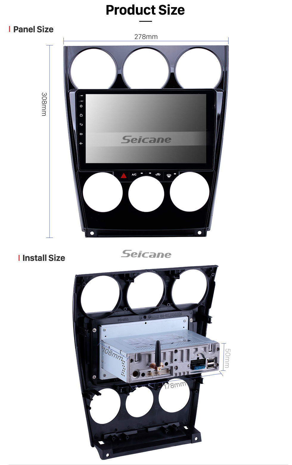 Seicane HD Pantalla táctil de 9 pulgadas con Android 10.0 GPS Radio para 2002-2008 Antiguo Mazda 6 con WIFI Carplay Bluetooth USB compatible con RDS OBD2 DVR 4G Cámara de vista trasera Seicane HD Pantalla táctil de 9 pulgadas con Android 10.0 GPS Radio para 2002-2008 Antiguo Mazda 6 con WIFI Carplay Bluetooth USB compatible con RDS OBD2 DVR 4G Cámara de vista trasera